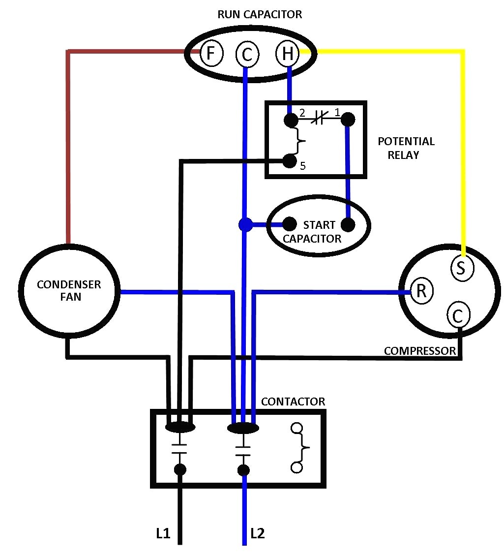 Unique Wiring Diagram For Dual Capacitor HVAC Training Run Inside Ac