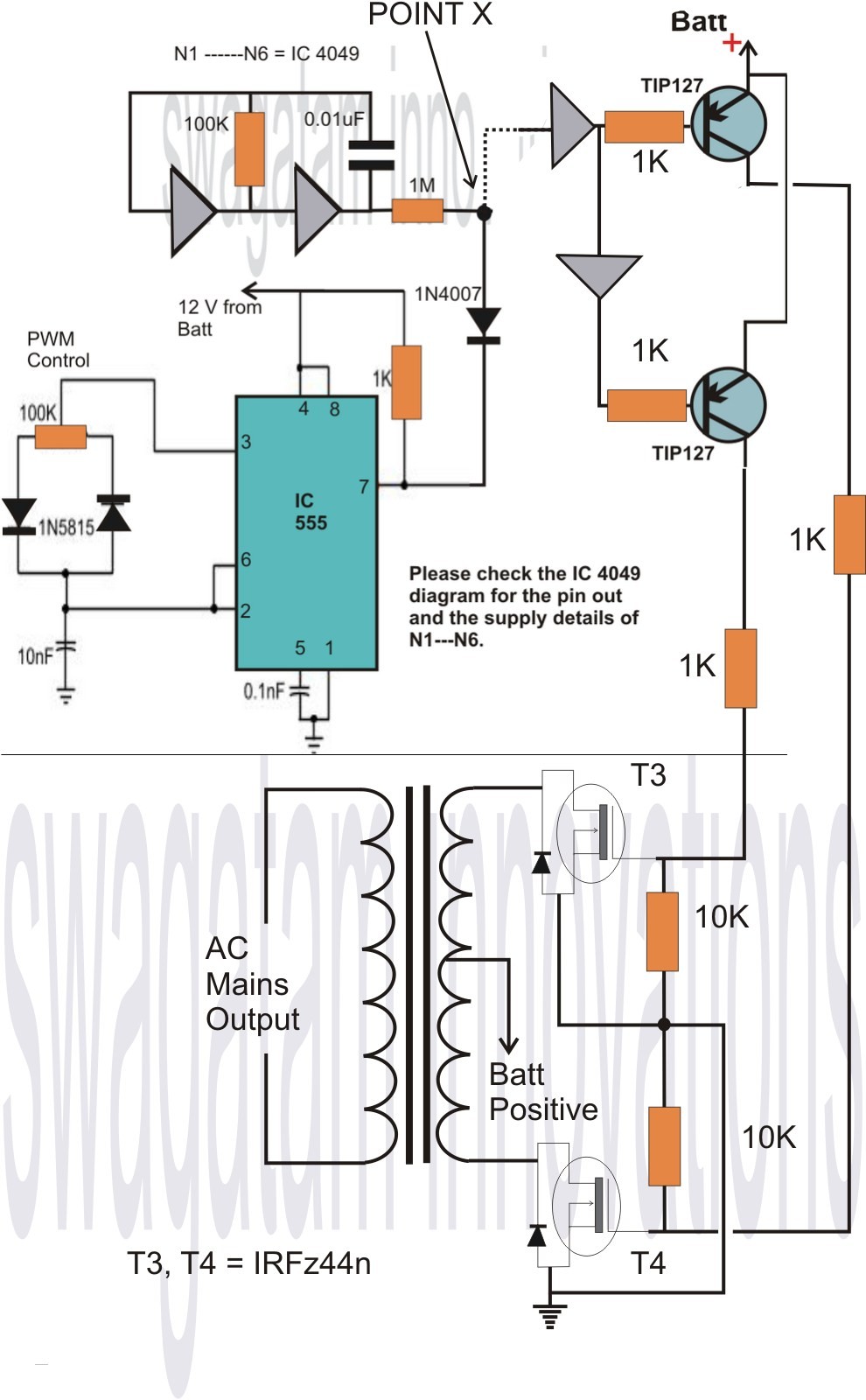 Schematic Diagram Example Download Inverter by Swagatam Homemade Inverter Circuit Diagram Intended