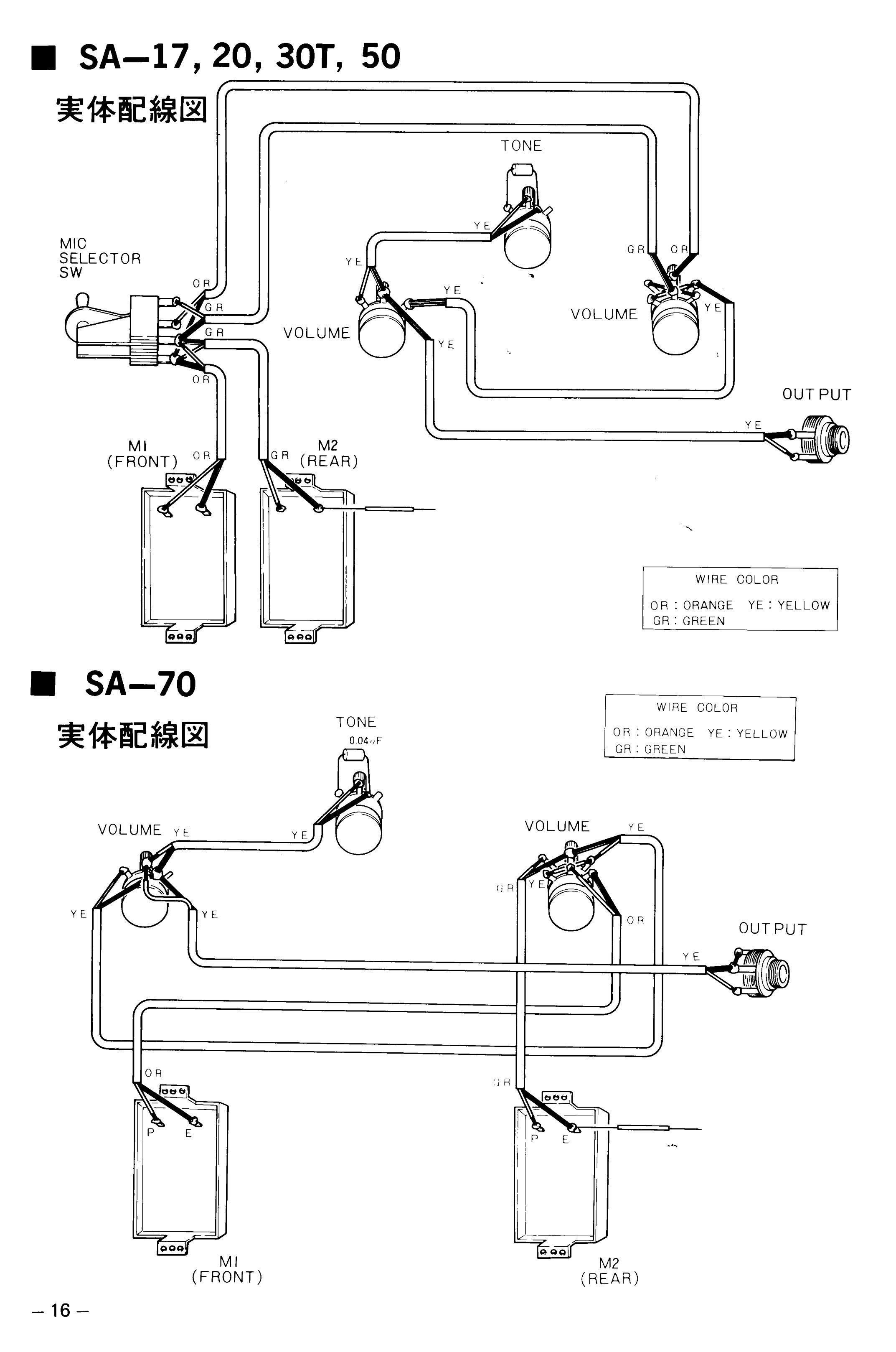 free wiring diagram Wiring Diagram Yamaha Electric Guitar Save Yamaha Sa 20 Sa 30