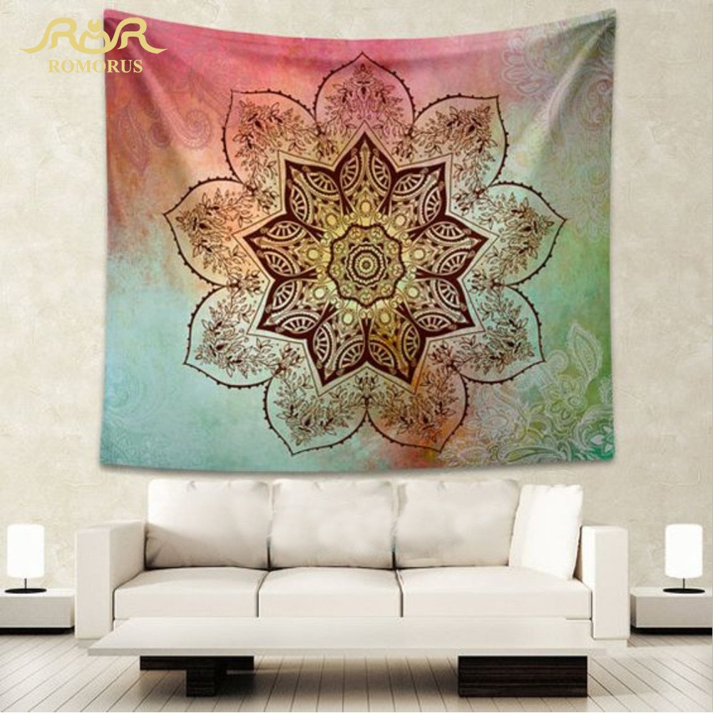 ROMORUS Sun Moon Face Tapestry Creative Bohemian hippie Tapestry Woven Decorative Polyester Boho Carpet Wall Hanging Tapestry in Tapestry from Home & Garden
