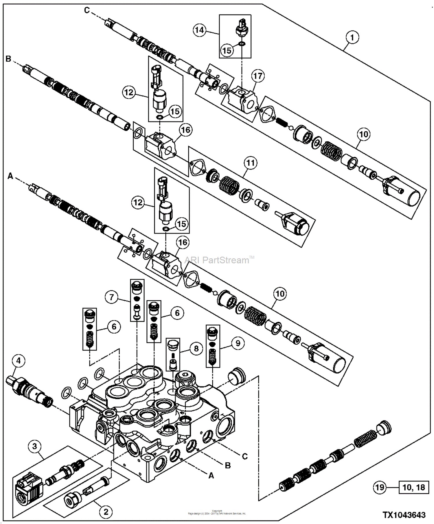 John Deere Parts Diagrams John Deere CONTROL VALVE RELIEF