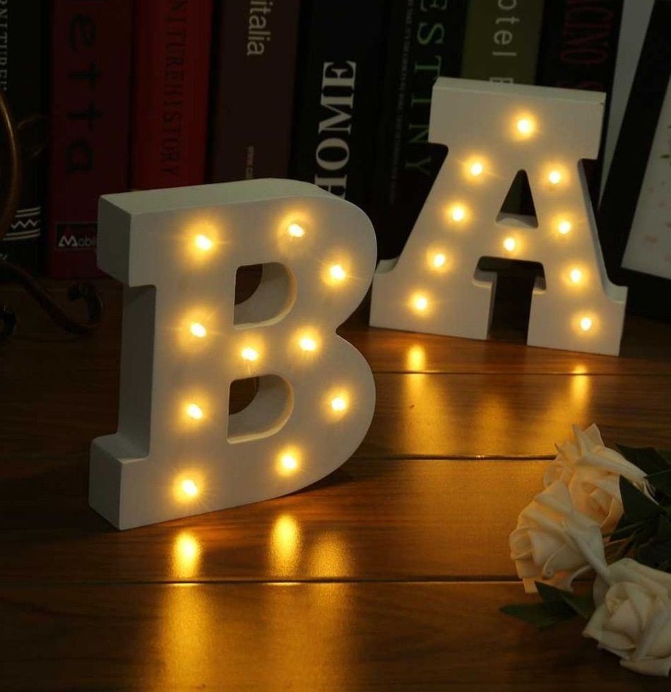 15CM Big Wooden Letter LED Marquee Sign Alphabet Light Indoor Wall Night Light Up LOVE Wedding Party Birthday Decoration
