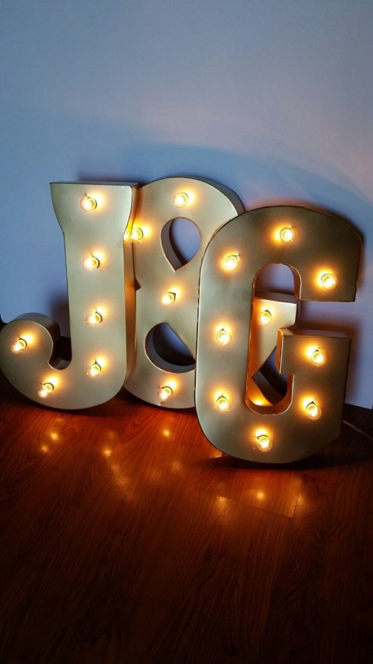 21" Gold Light Up Letters Marquee Electric Sign