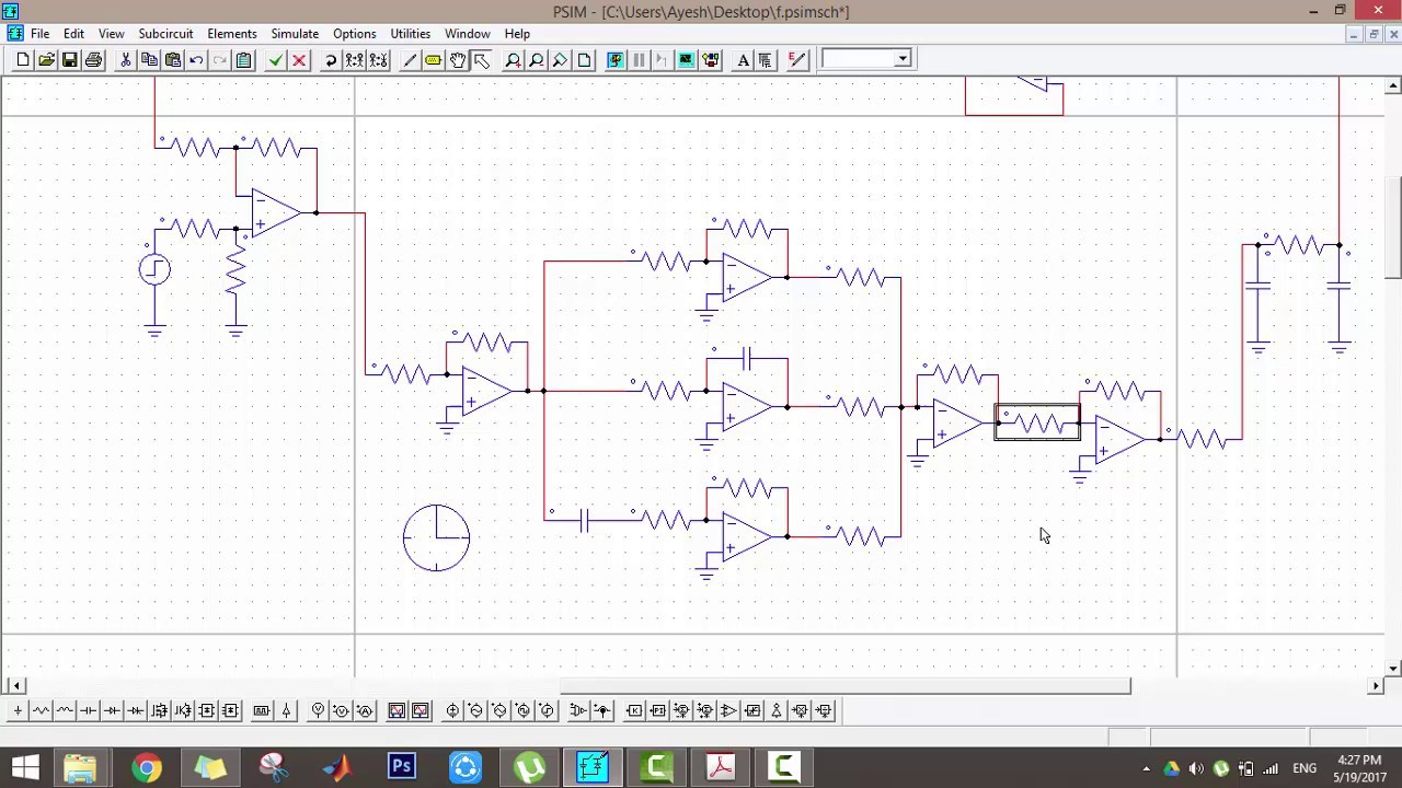 PID hardware simulation with op amps using PSIM in Arabic