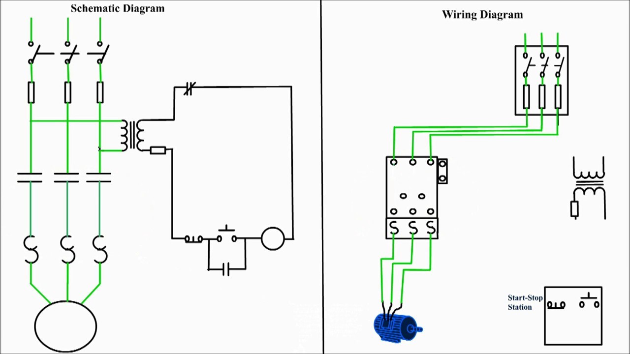 motor starter diagram start stop 3 wire control starting a three rh releaseganji net Push Button Starter Wiring Diagram Push Button Relay Wiring