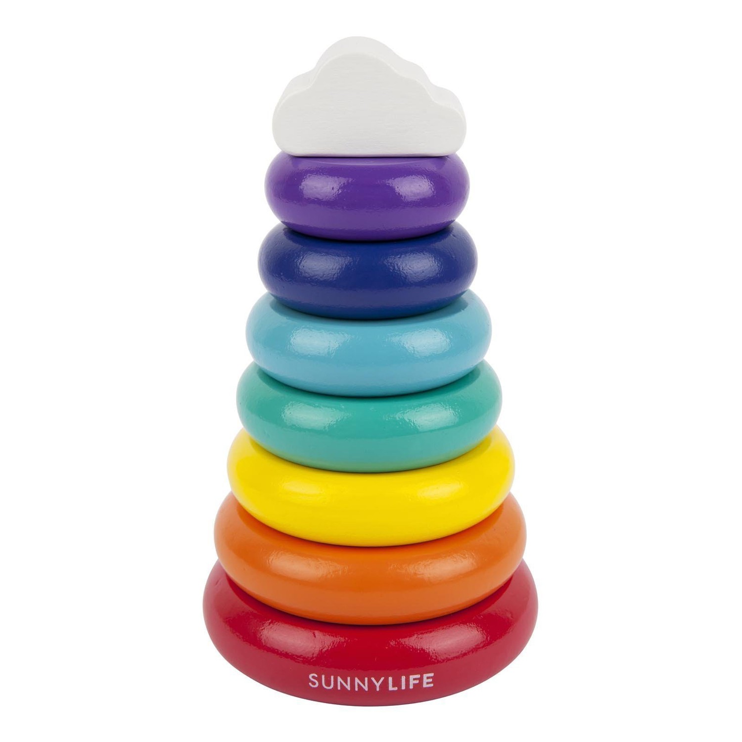 wooden stacking rainbow toy by Sunnylife