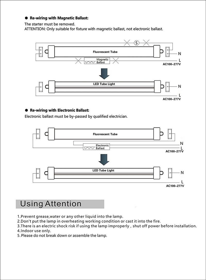 Stock In US 8 feet led 8ft t8 FA8 Single Pin LED Tube Lights 45W LED Fluorescent Tube Lamps AC100 277V 6000K Cool White