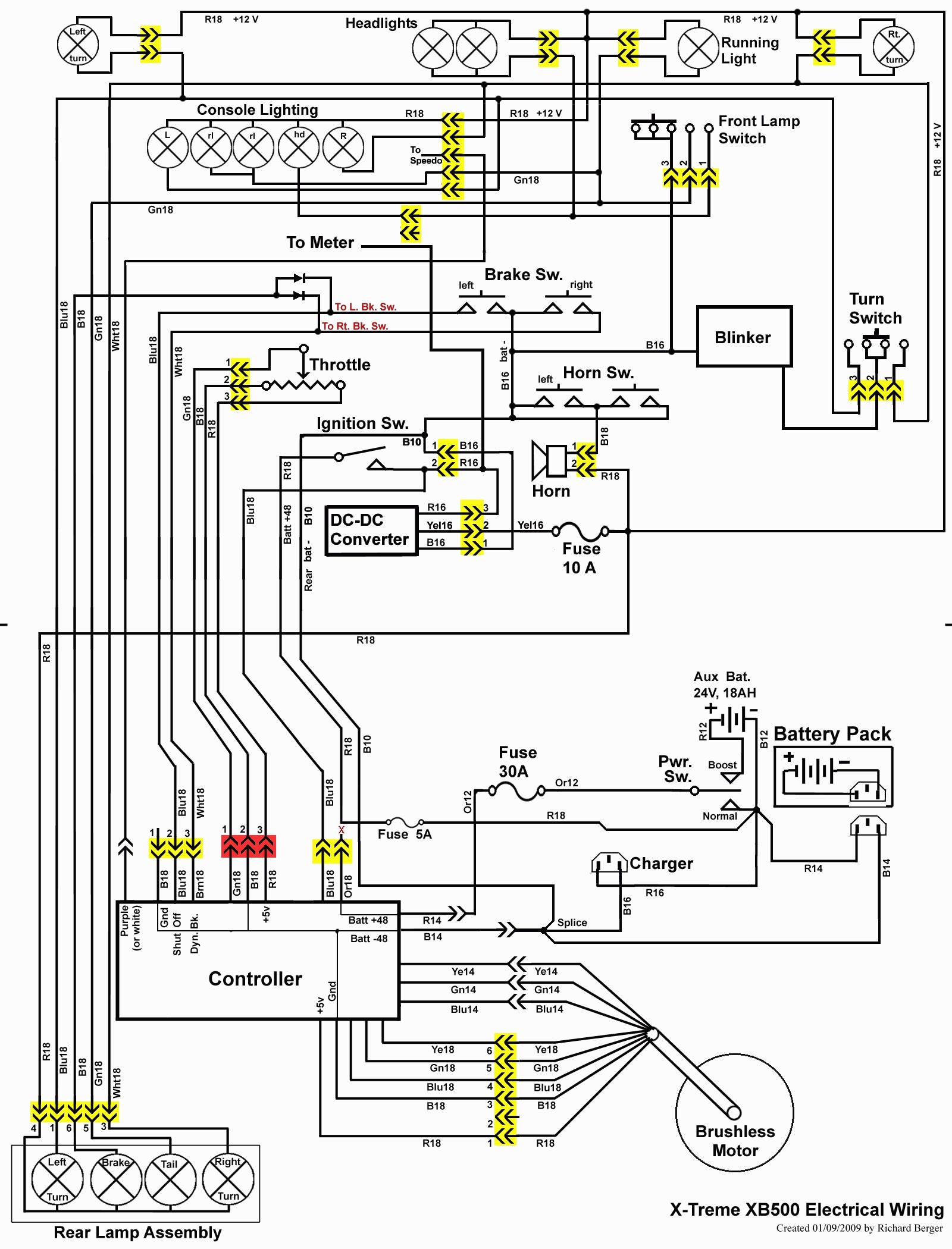 electric scooter controller wiring diagram pulse electric scooter rh parsplus co Scooter Electrical Diagram Electric Scooter Motor Diagrams