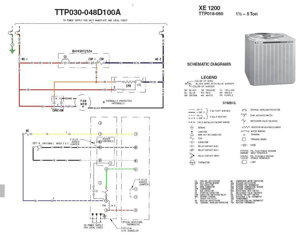 Trane Heat Pump Wiring Schematic With Simple Diagrams Cool Diagram Xl 1200