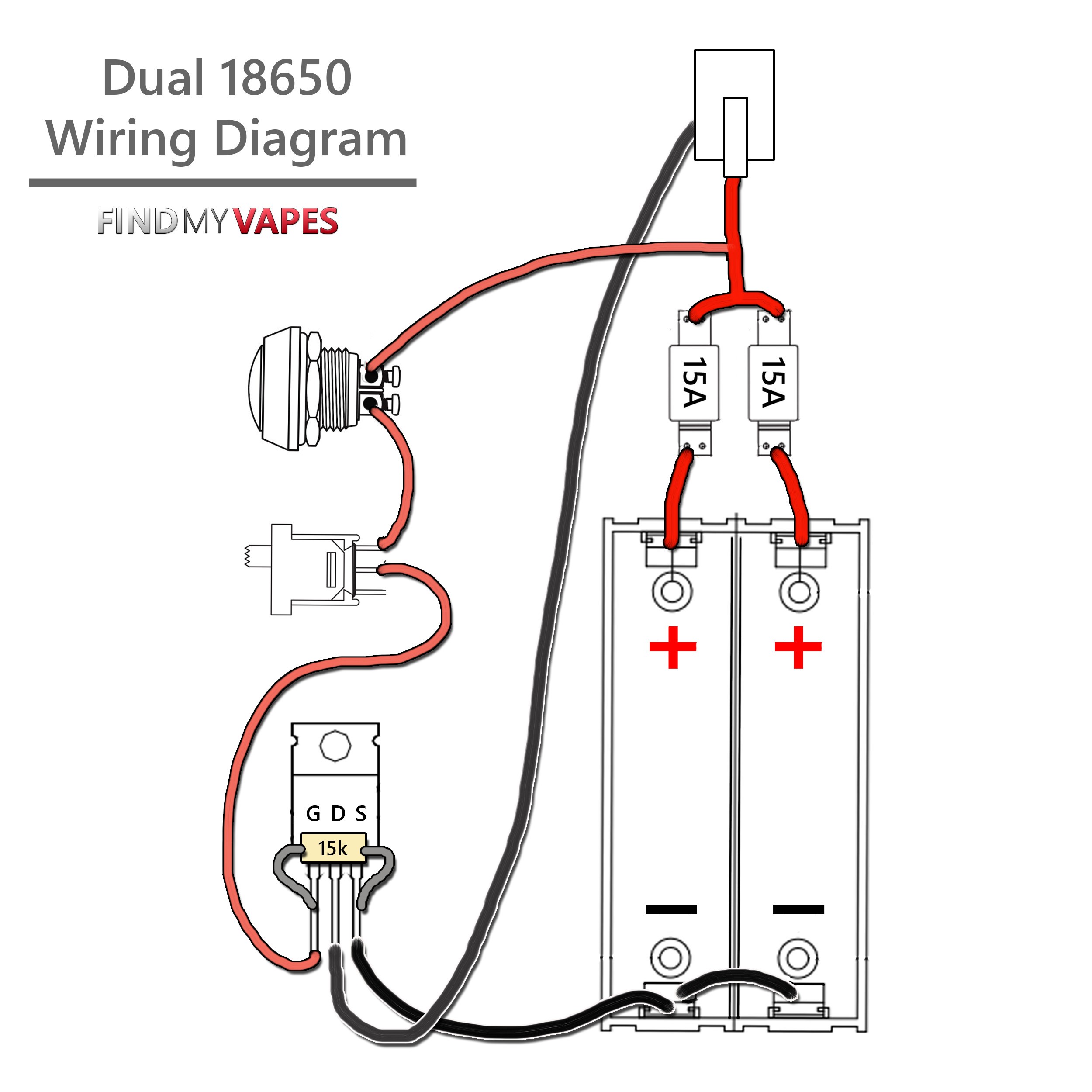 how to build unregulated dual box mod with mosfet findmyvapes rh justsayessto me Unregulated Box Mod Wiring Diagram Series Box Mod Diagram