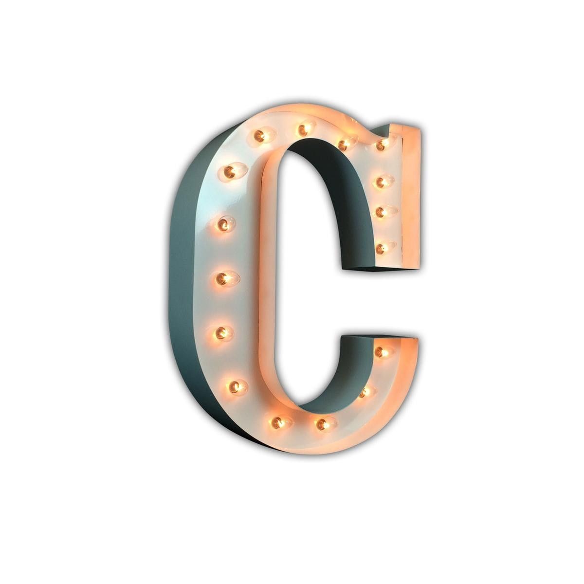 24” Letter C Lighted Marquee Letters White Gloss