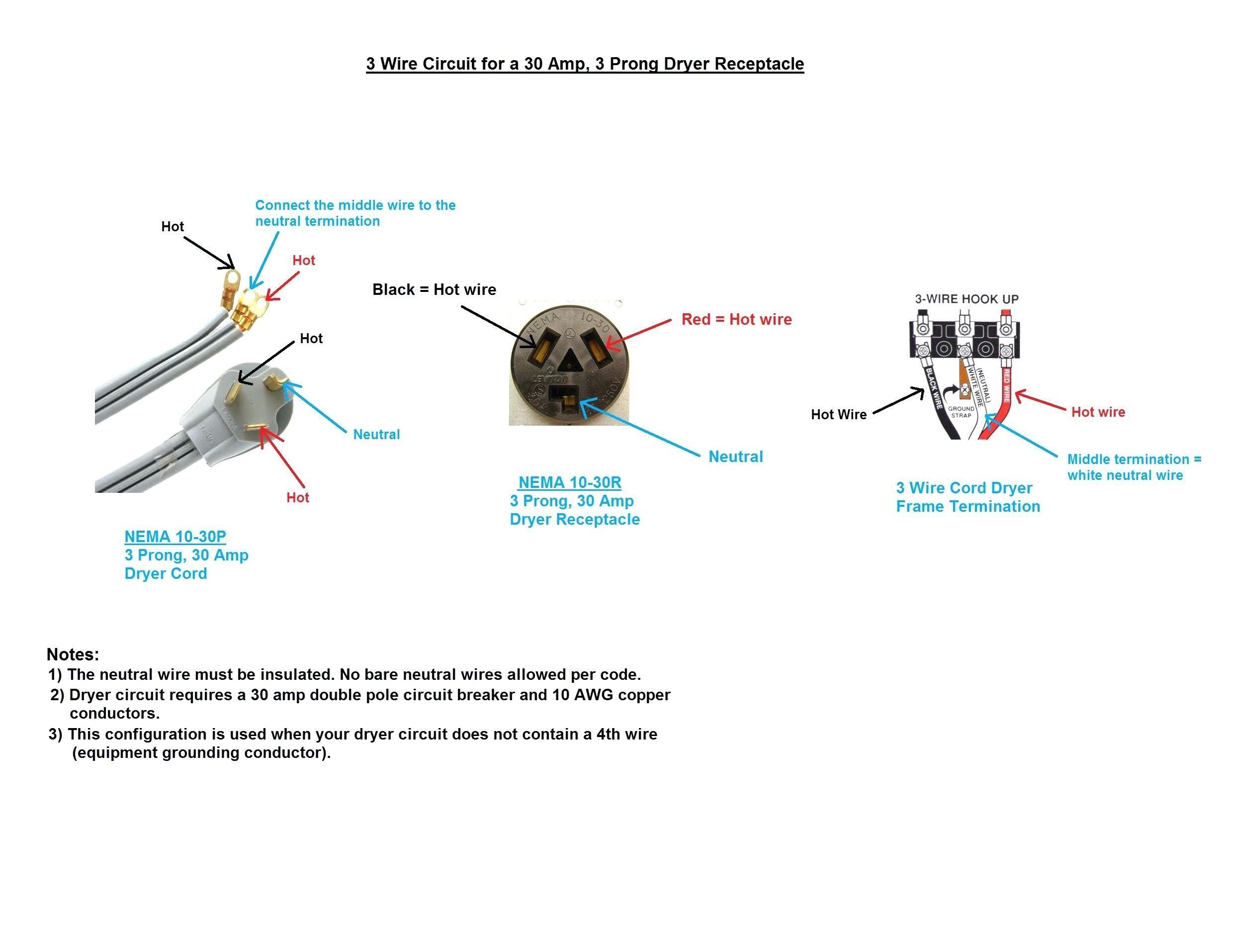4 prong dryer outlet wiring diagram