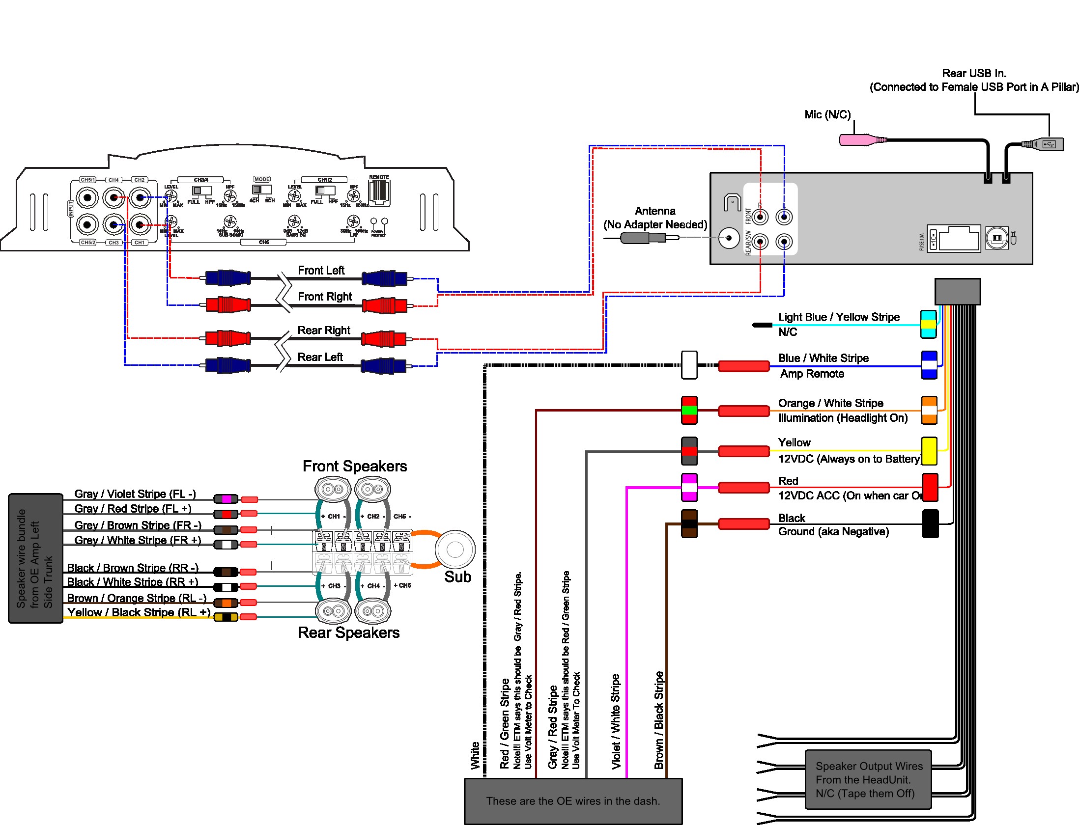 4 Channel Amp Wiring Diagram At 4ch WIRING DIAGRAM And