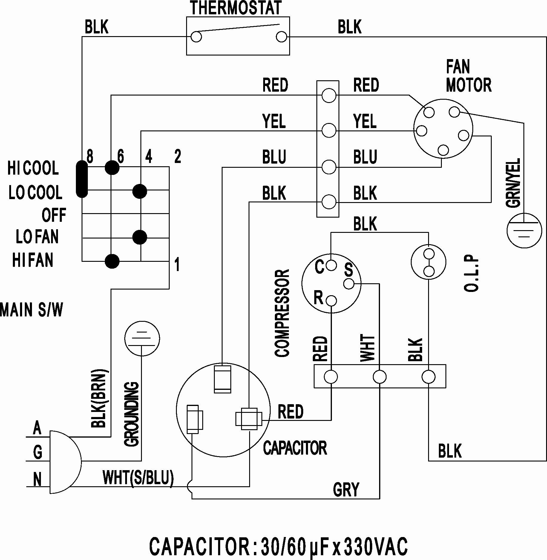 Wiring Diagram for Hvac Capacitor Best Hvac Condenser Wiring Diagram Fresh Wiring Diagram Ac Split Refrence
