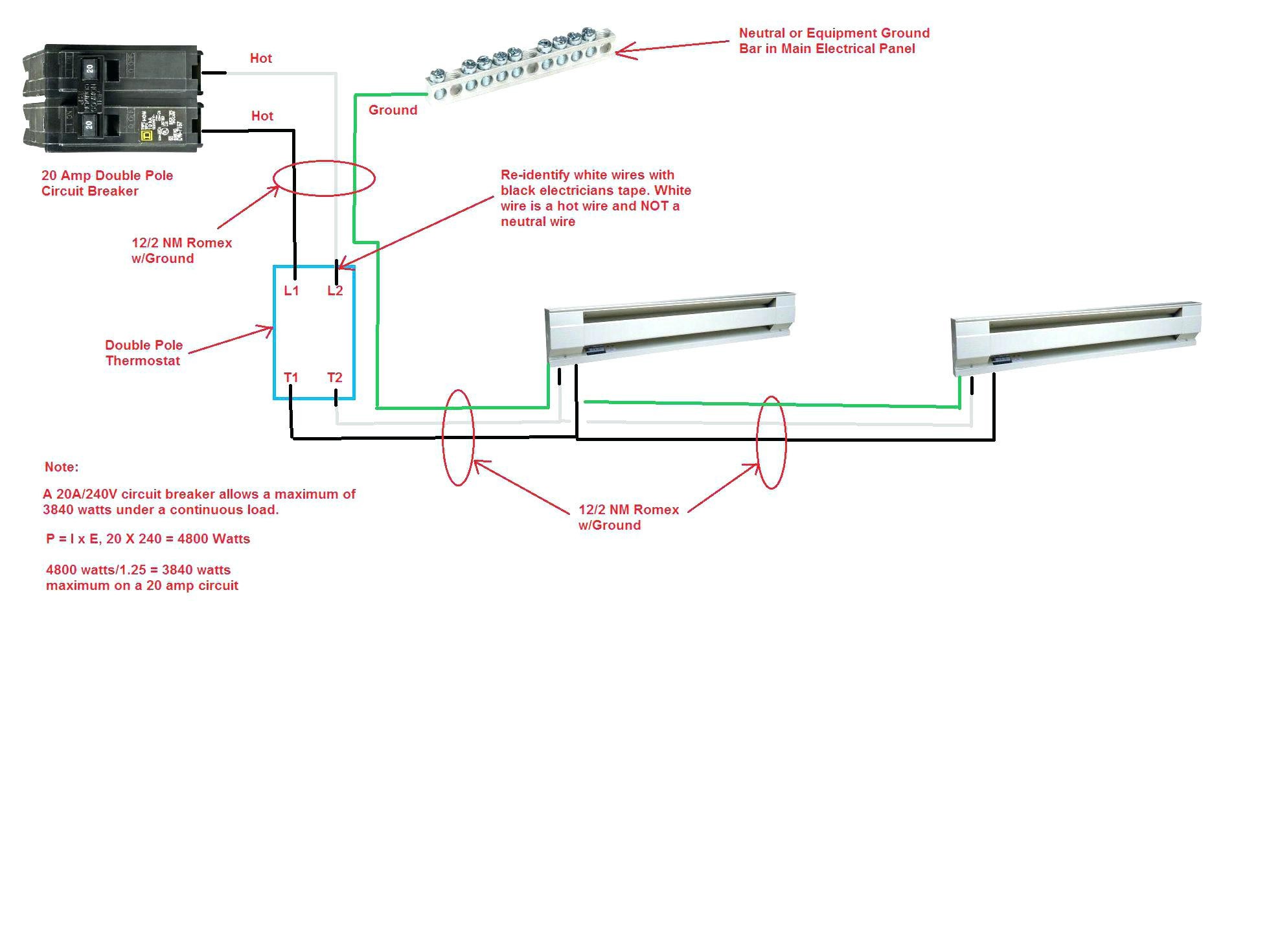 Wiring Diagram 220 Volt Baseboard Heater New Wiring Diagram For 220v