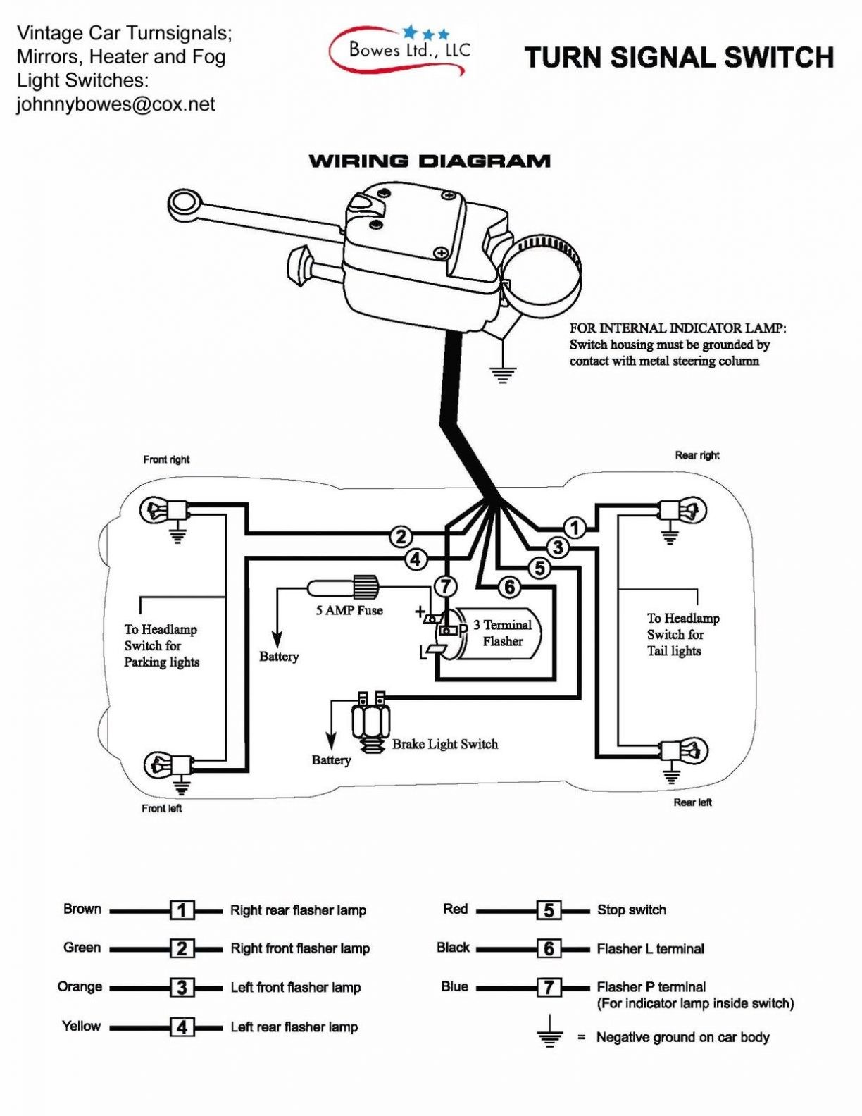 Grote Universal Turn Signal Switch Wiring Diagram Example