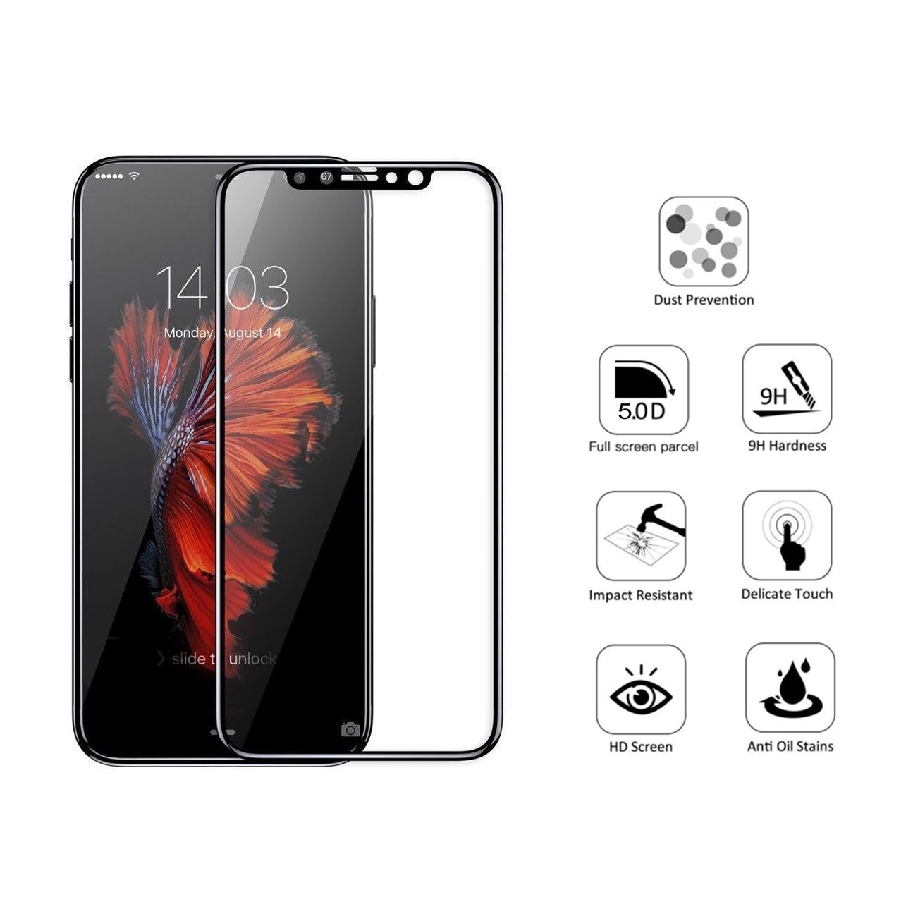 Full Screen Glass Tempered for iPhone 6 iPhone X