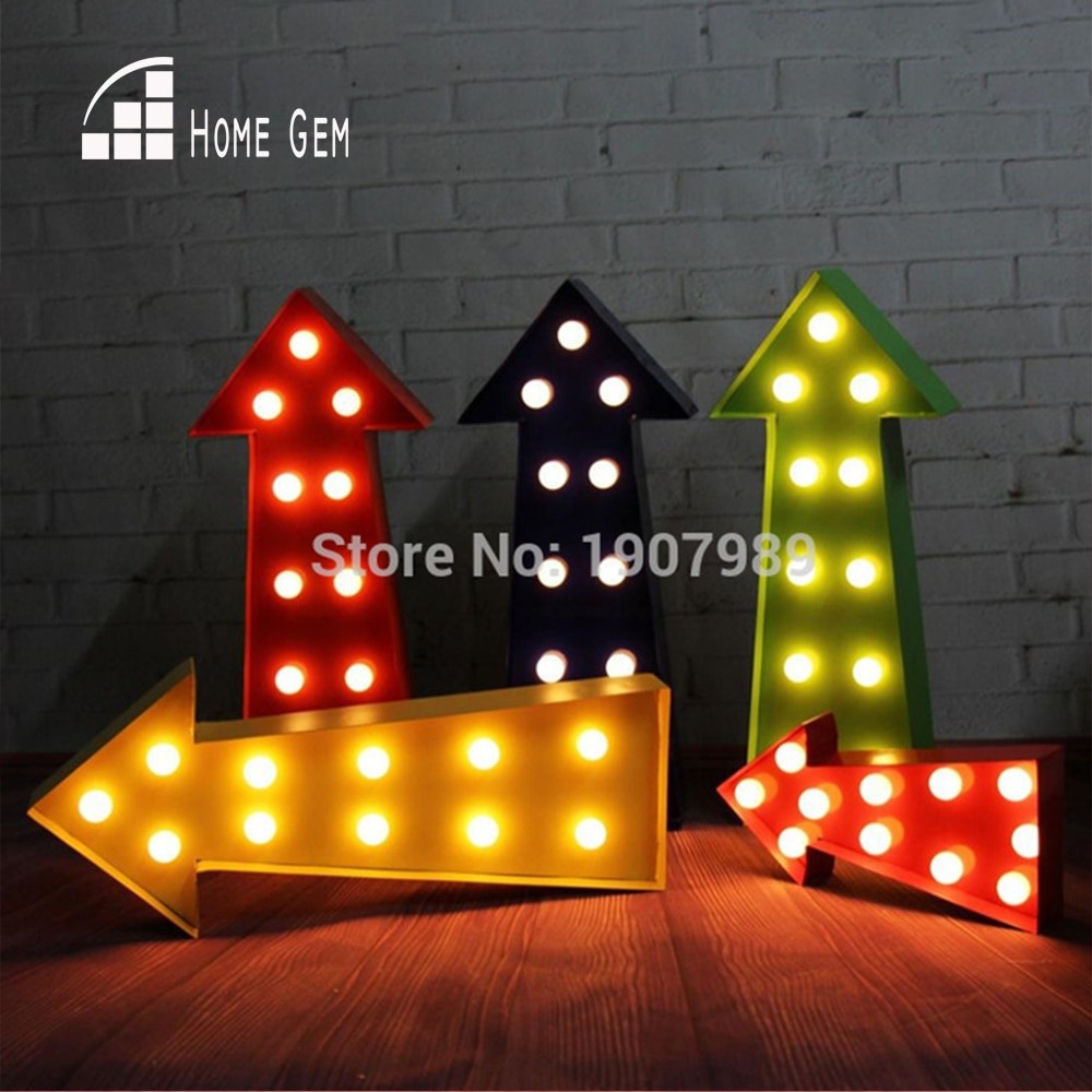 16 5" PLASTIC Arrow LED Marquee Sign LIGHT UP Vintage Marquee Light light Indoor Dorm lighting free shipping in Night Lights from Lights & Lighting on