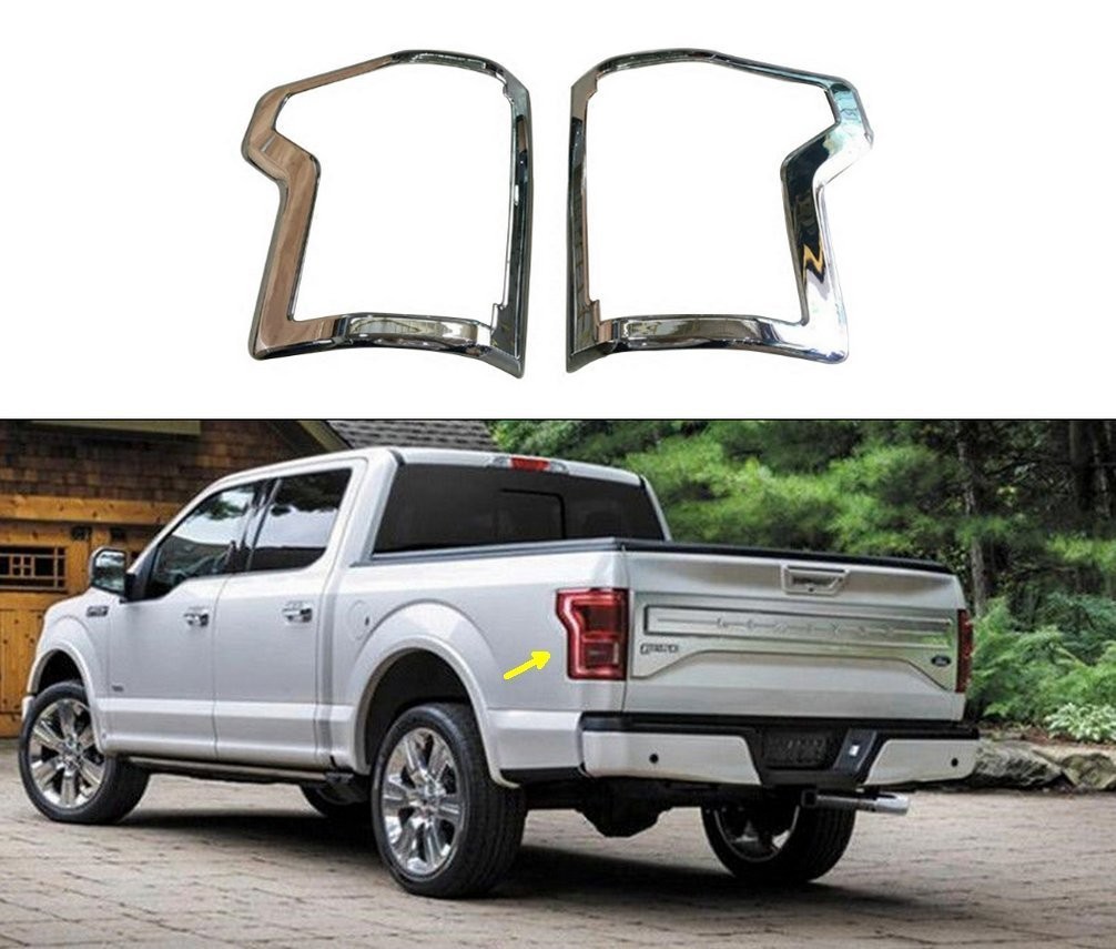 Get Quotations · Icegirl 2pcs ABS Chrome Rear Tail Light Bezel Cover Trim For Ford F150 F 150