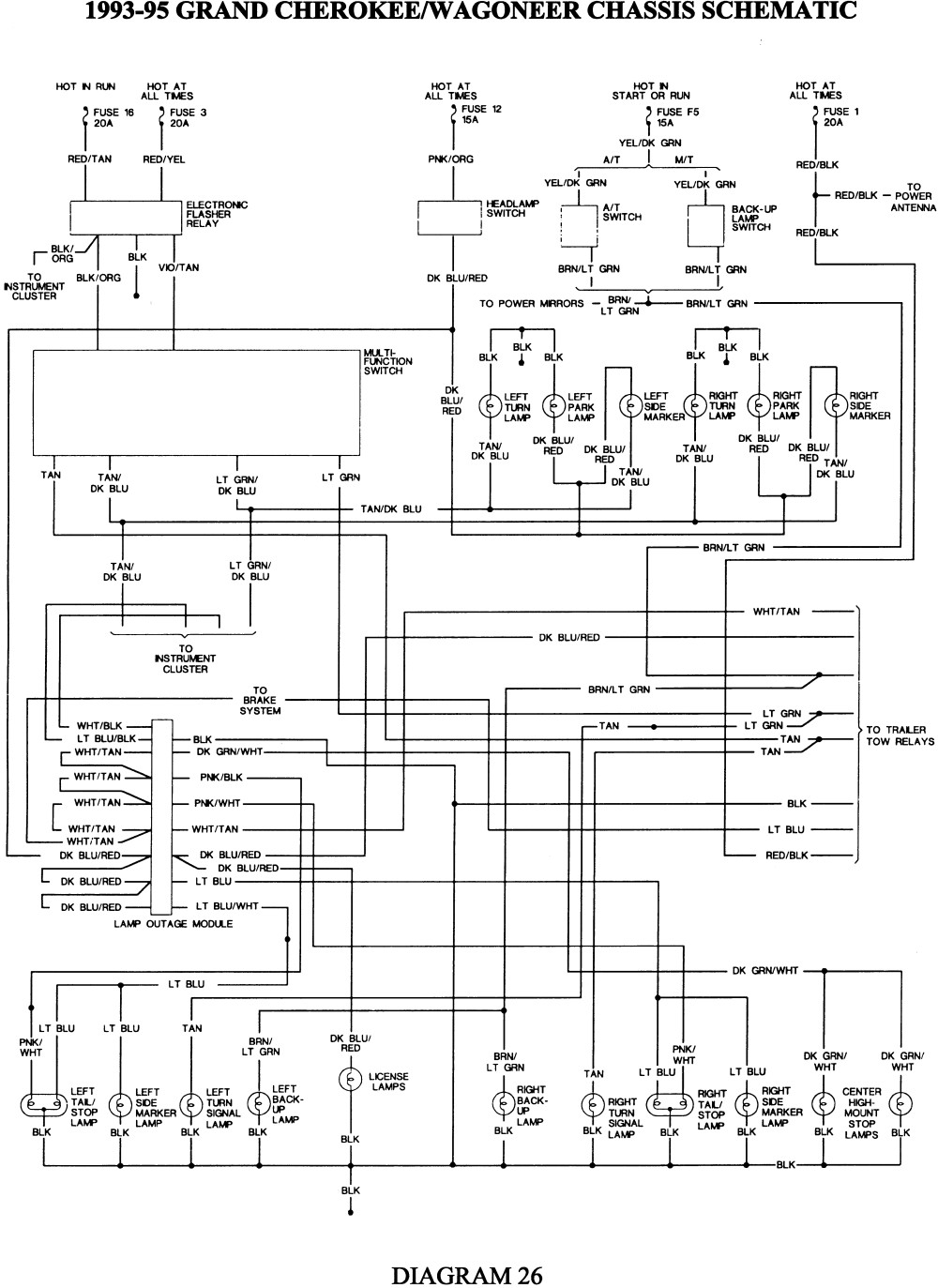 wj jeep tail light wiring diagram enthusiast wiring diagrams u2022 rh rasalibre co Doorbell Wiring Schematic Diagram 2001 Grand Cherokee Wiring Diagram