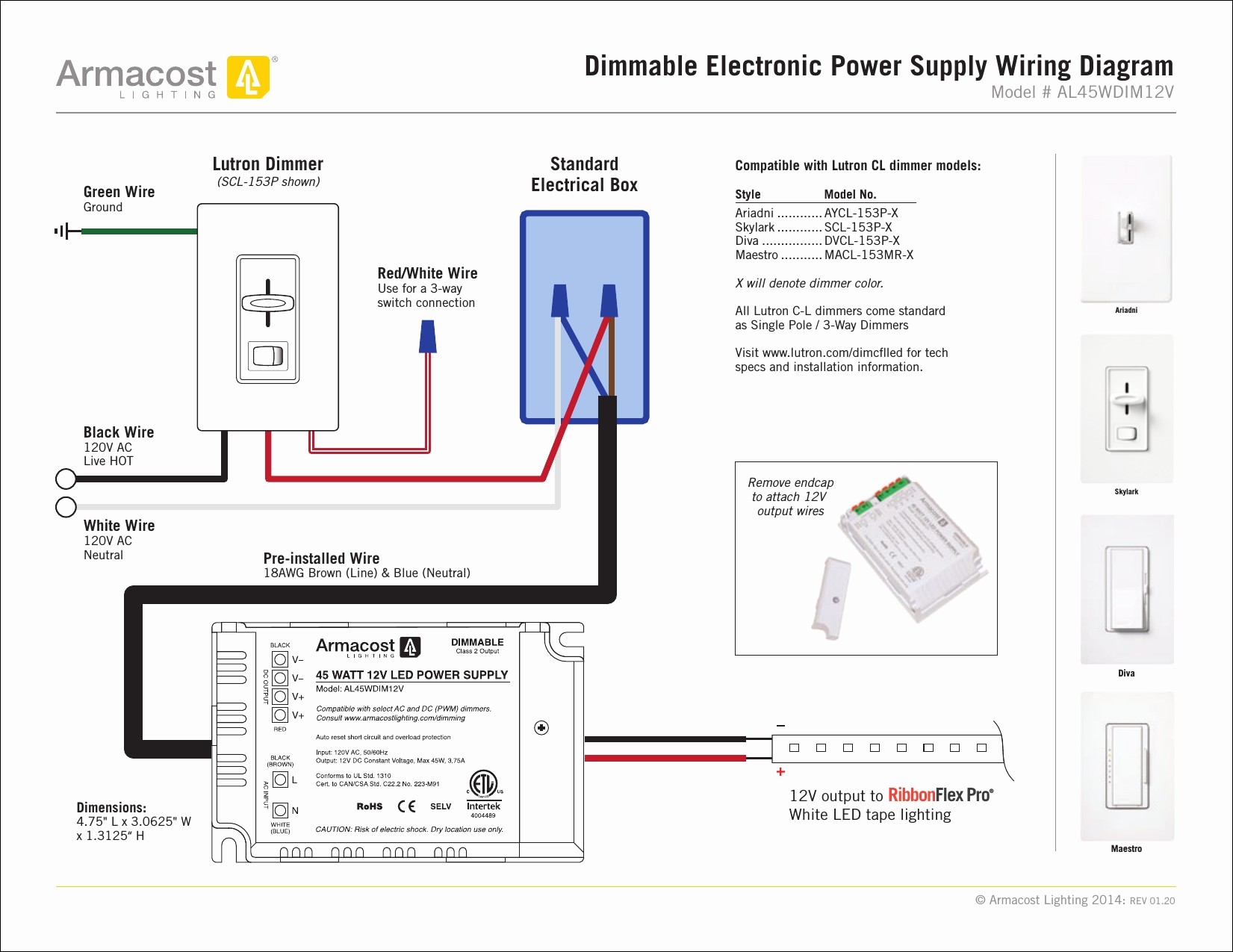 3 Way Switch Wiring Diagram Power at Light Awesome Lutron Maestro Led Dimmer Wiring Diagram Collection