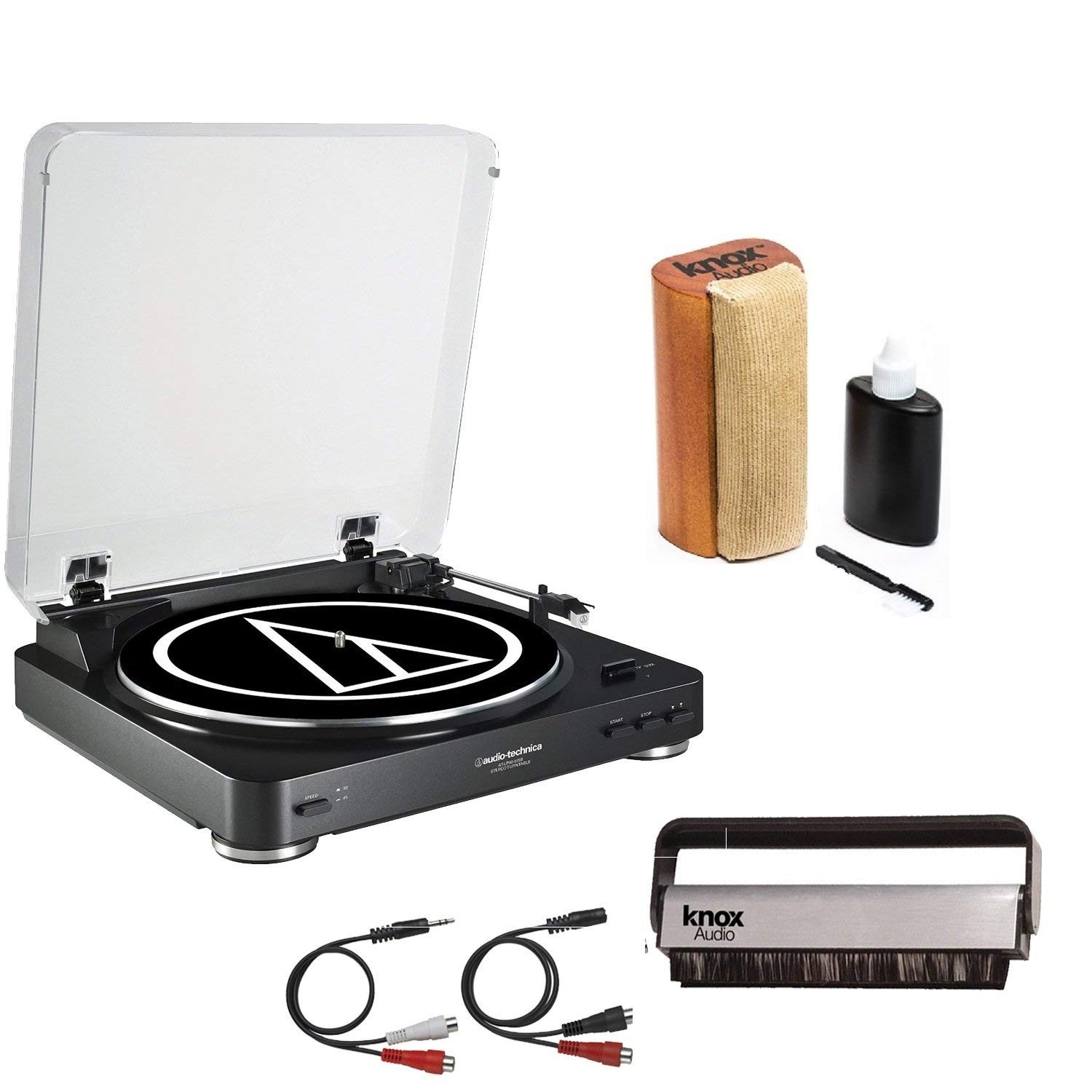 Amazon Audio Technica AT LP60USB Turntable w Knox Vinyl Brush Cleaner and Cleaning Kit Electronics