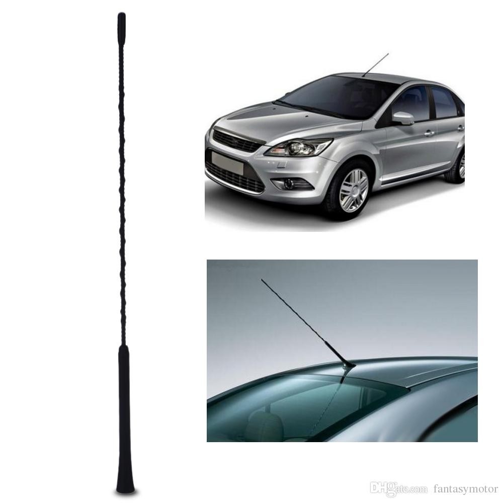Rosi Black Aluminium 16 Inches Radio Antenna Aerial Mast Car Exterior Replacement Universal Aerial Antenna Antenna Mast Universal Radio Radio Stereo Aerial