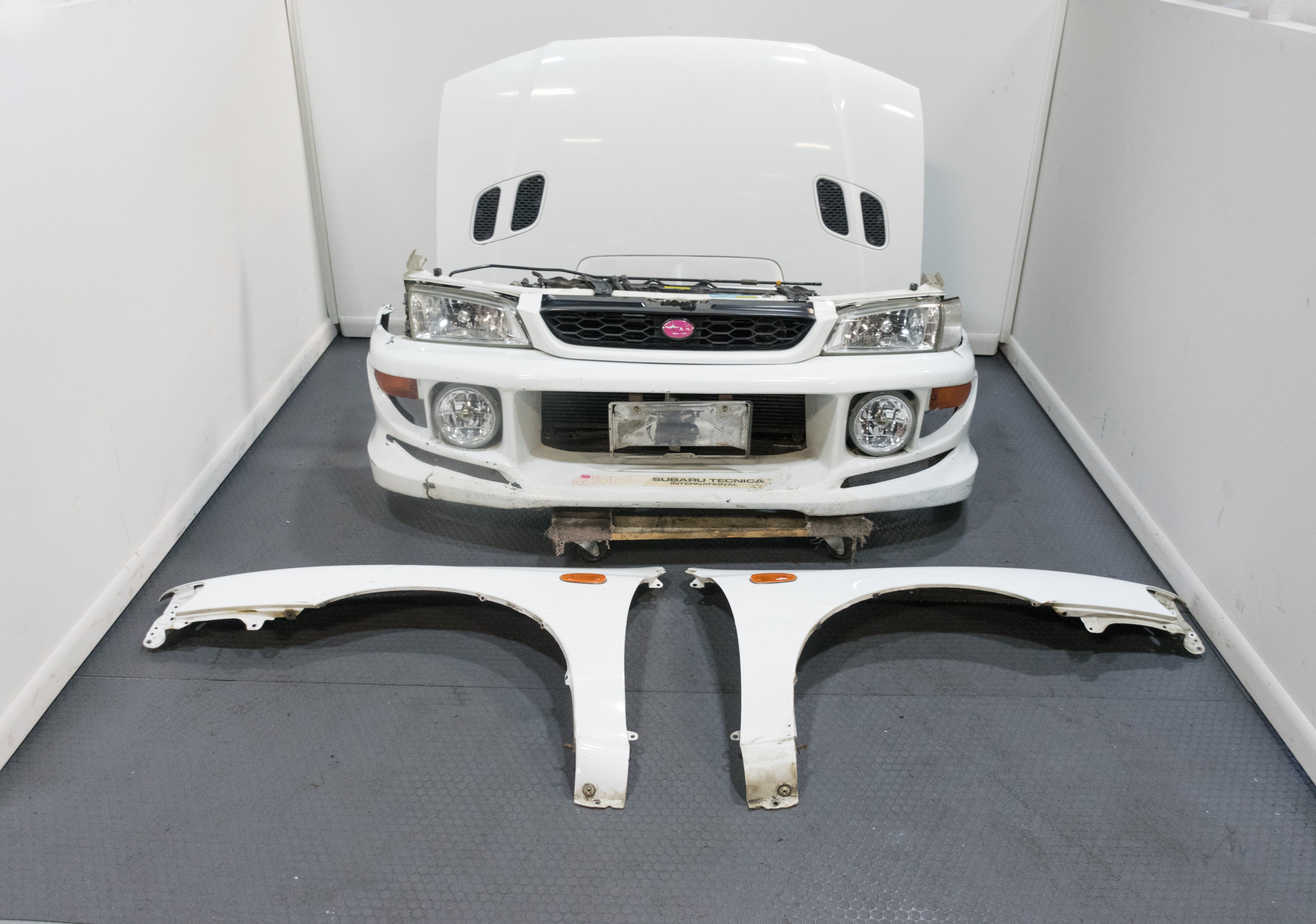Subaru Impreza GC8 STi Front End with Fog Lights and Aftermarket Bumper