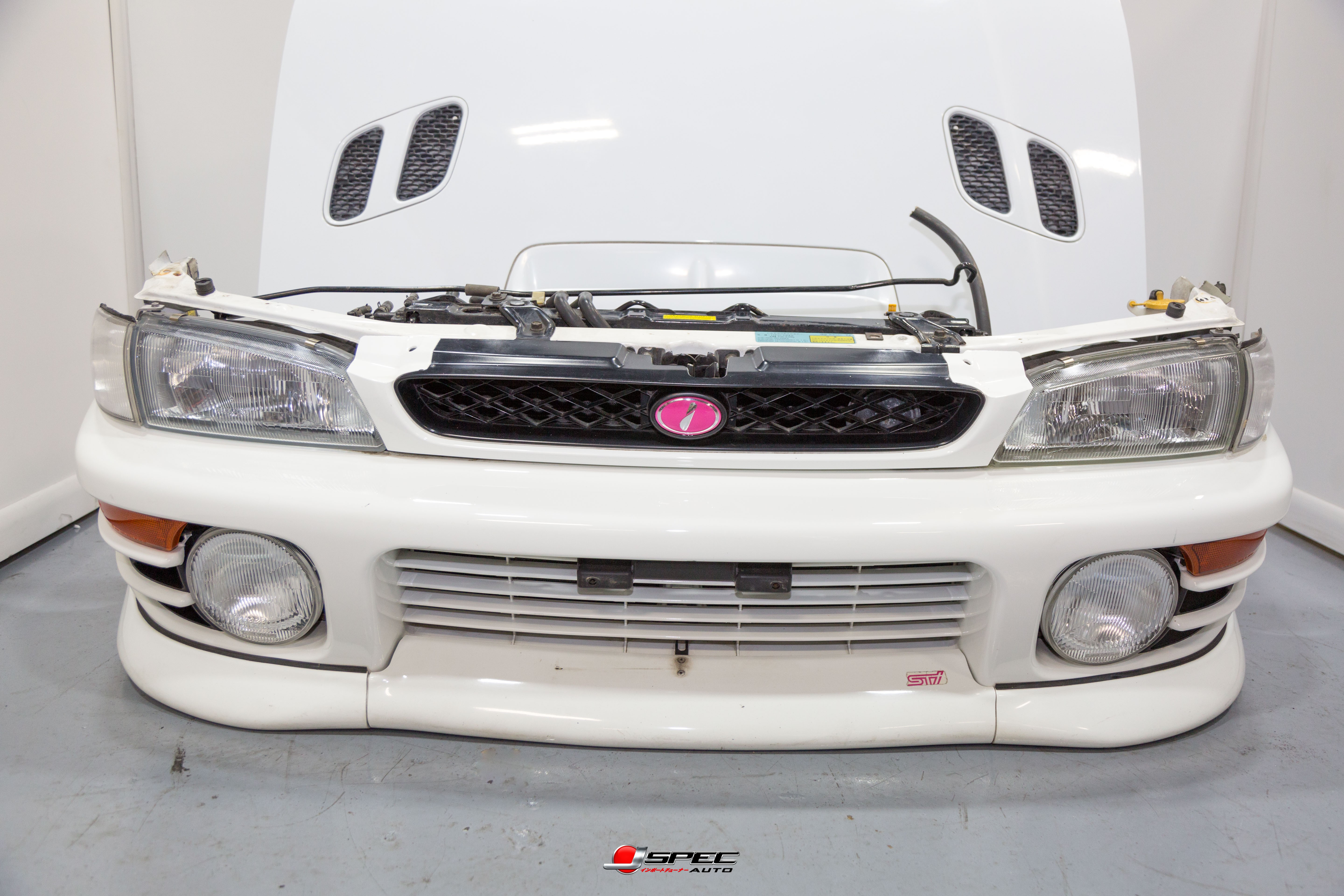 JDM GC8 STi Front End with Aluminum Hood Fog Lights and Lip