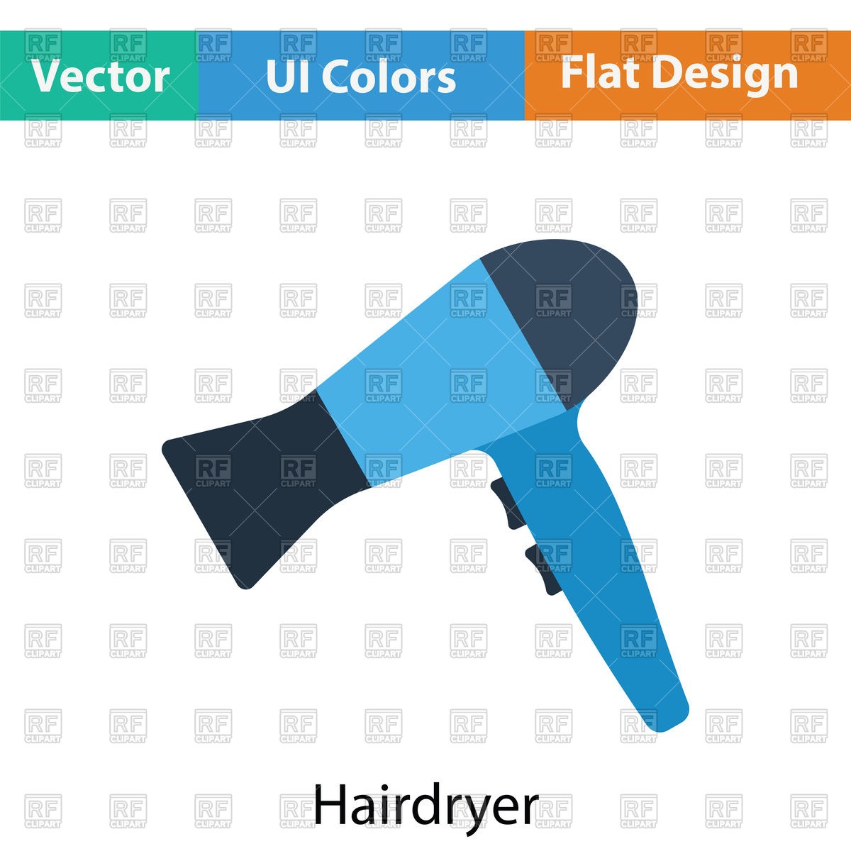 hairdryer icon in ui colors Download Royalty free Vector File EPS