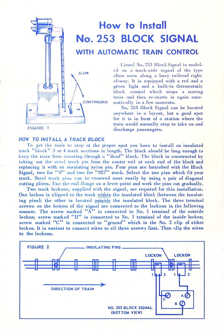 Front Page of No 253 43 Instruction Sheet Dated 10 56