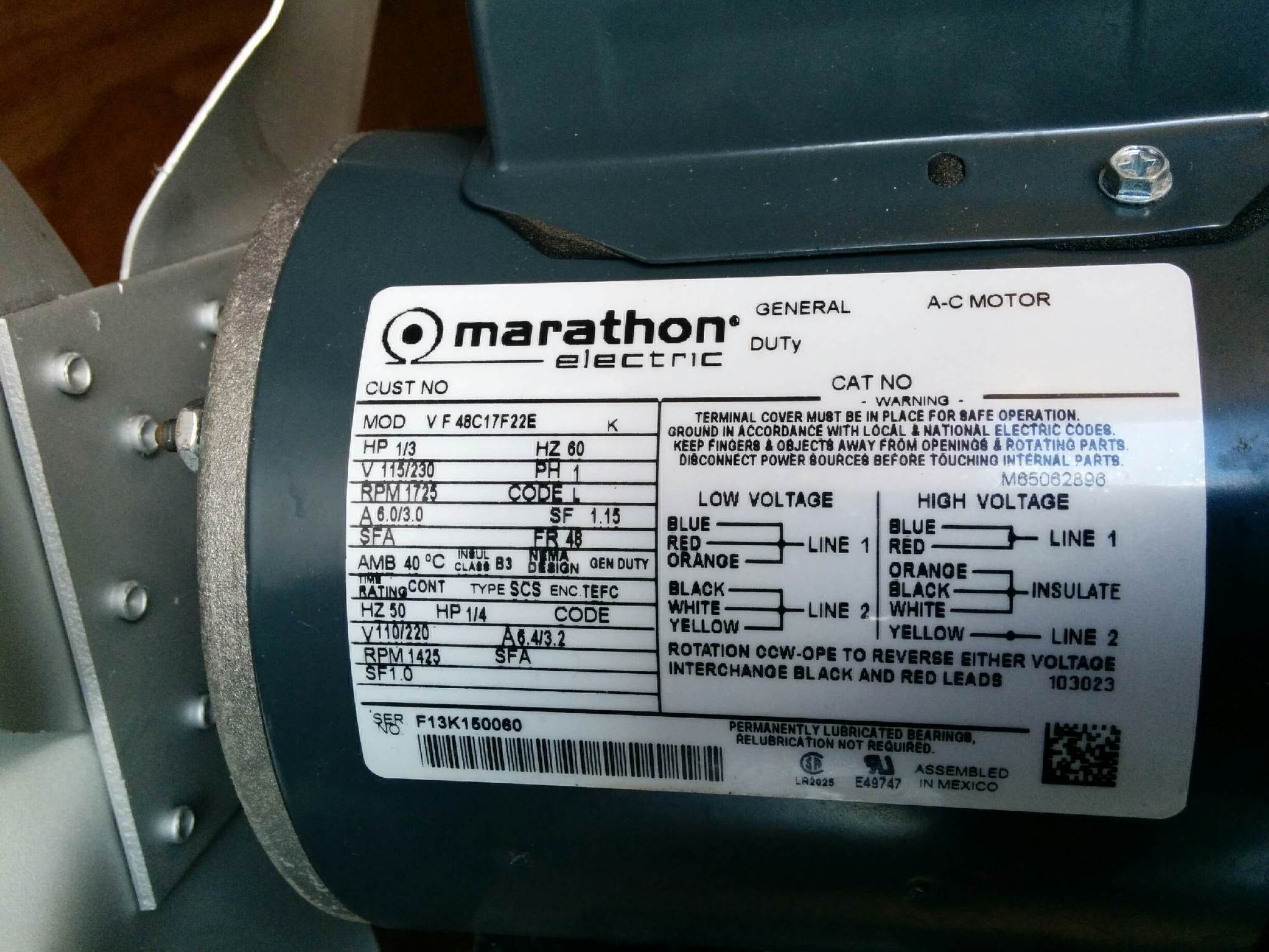Marathon Electric Motor Wiring