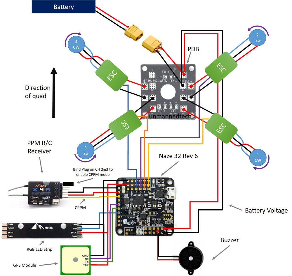 Quadcopter Wiring Schematic
