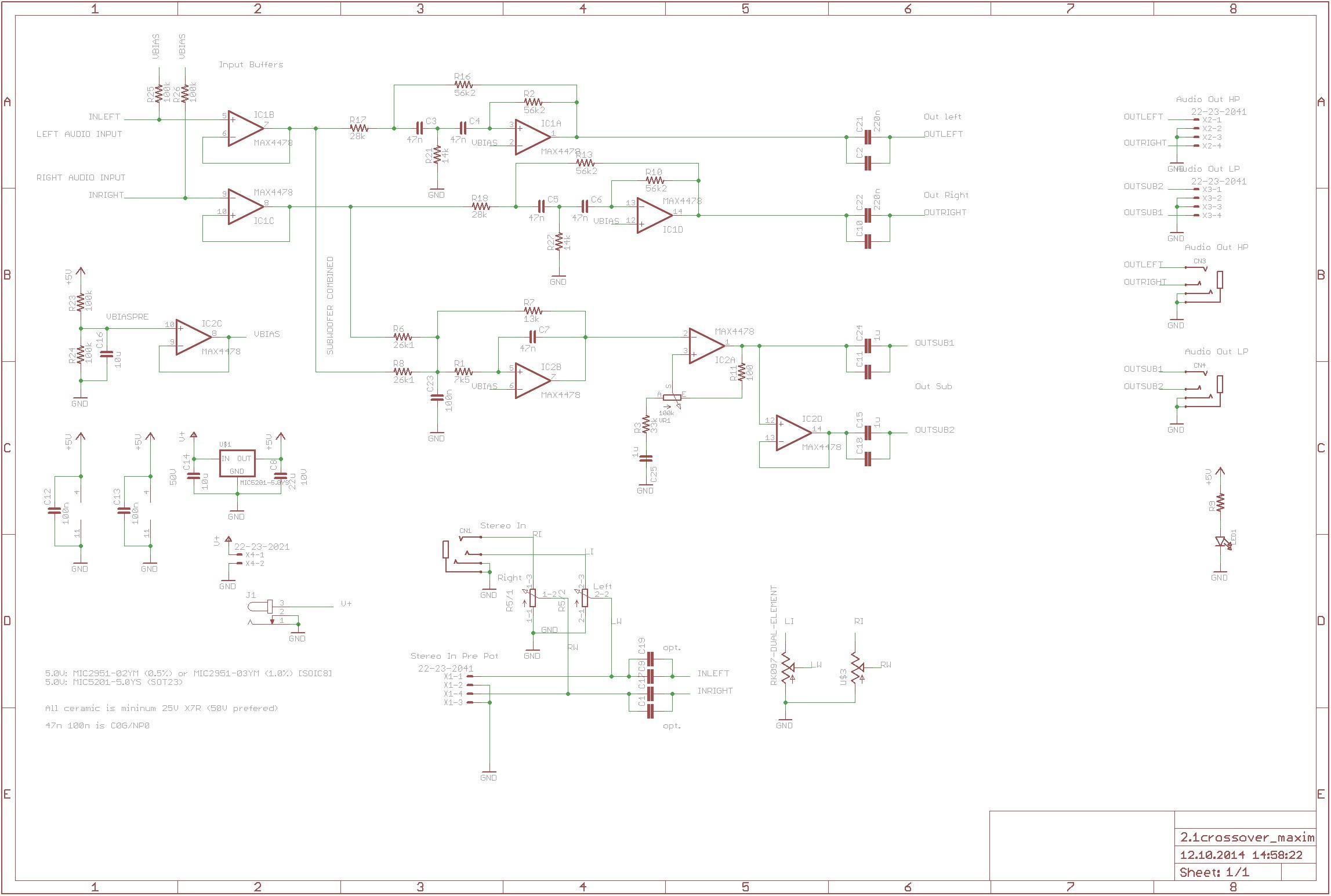 Wiring Diagram Program Aktive Crossoverfrequenzweiche Mit Max4478 360customs Crossover Schematic Rev 0d Wiring Lighting Circuit