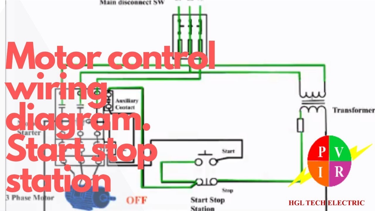 Motor control start stop station Motor control wiring diagram How to wire start stop station