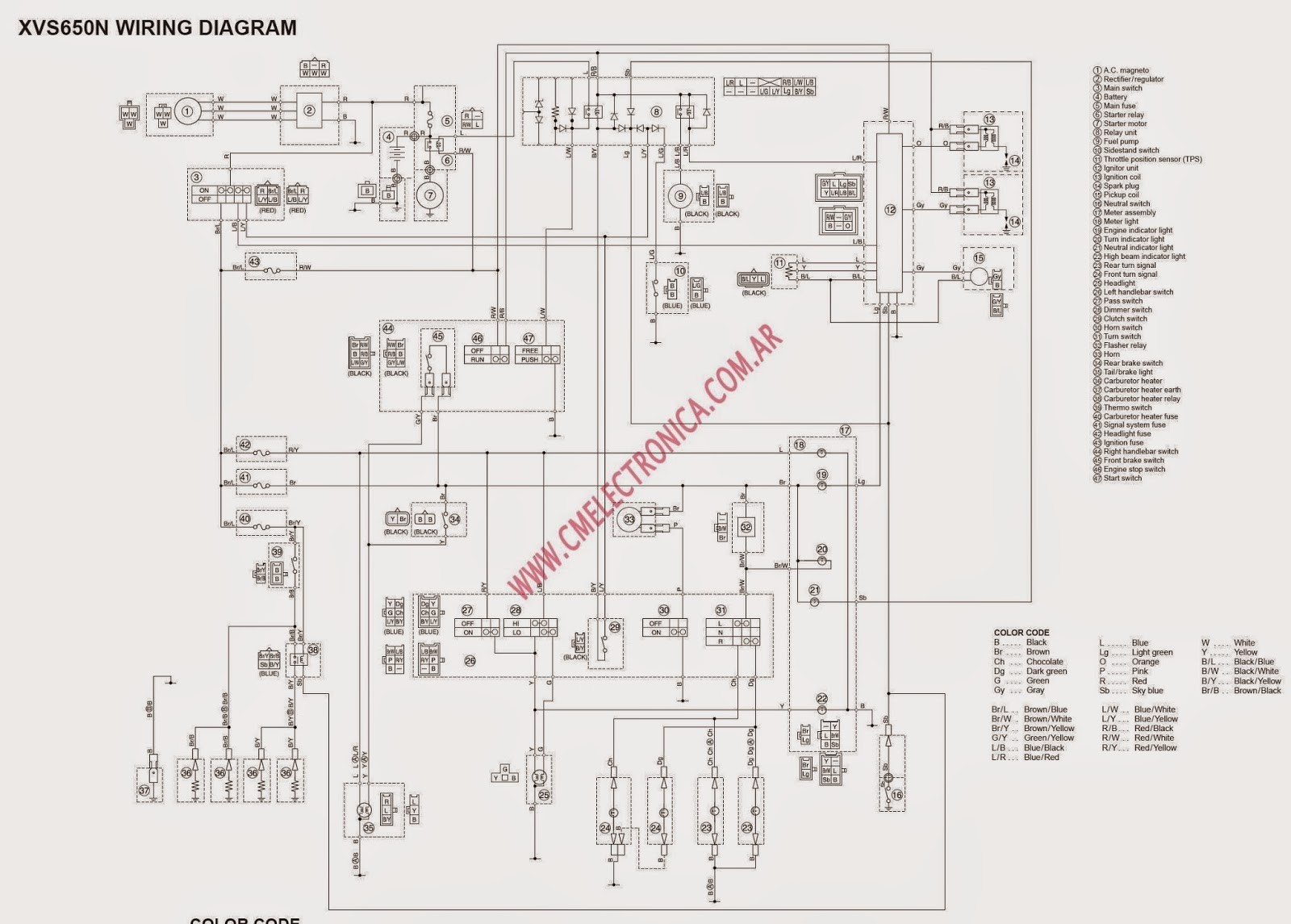 the chop shop xvs650 wiring diagram 2002 yamaha v star 650 wiring diagram this is a