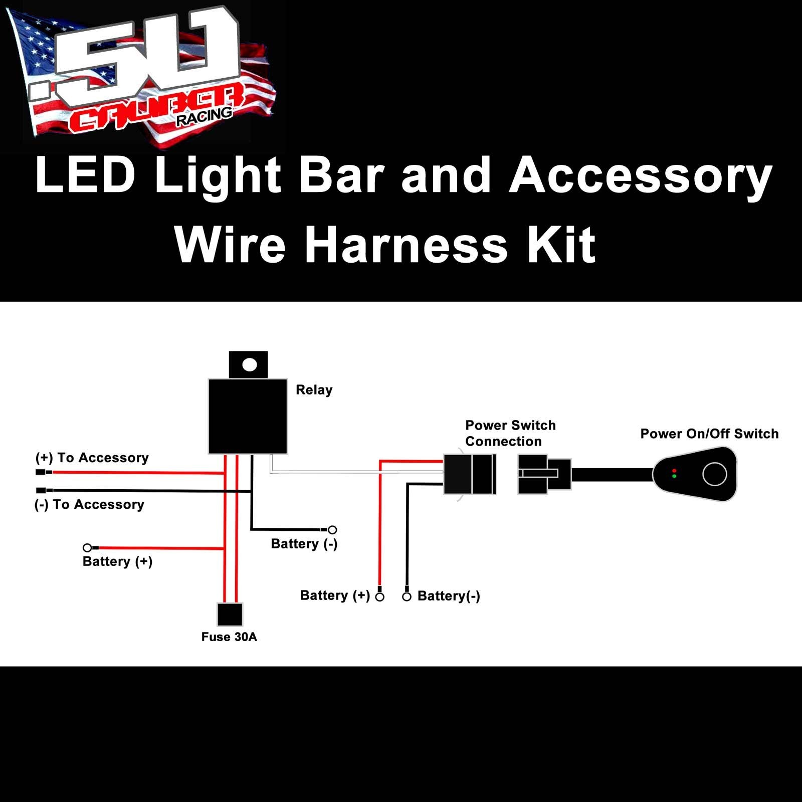 12V Wire Harness Kit with Relay and Switch Wiring Diagram
