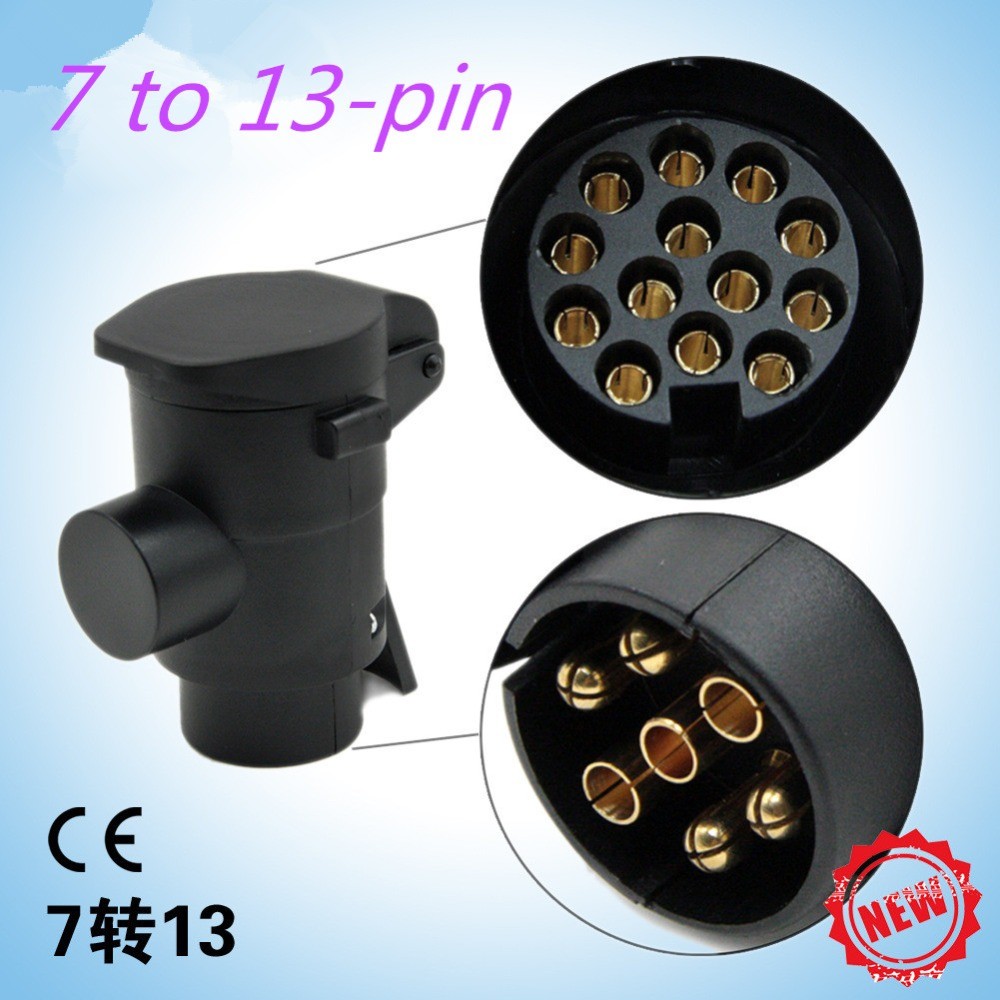 newest 7 To 13 Pin Adapter Trailer Socket Connector 12V Caravan Truck Towbar Towing Electrical Converter N Type car electronics in Cables