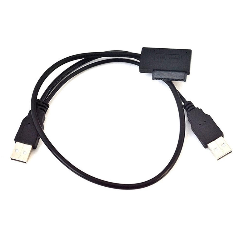 Wholesale USB 2 0 to 7 6 13Pin Slimline Slim SATA Cable External USB 2 0 Power for Laptop Mini SATA CD ROM DVD ROM Adapter Converter