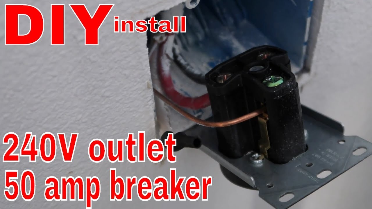 DIY 240 Volt Outlet 50 Amp Breaker in my Home Workshop Easiest Install ever