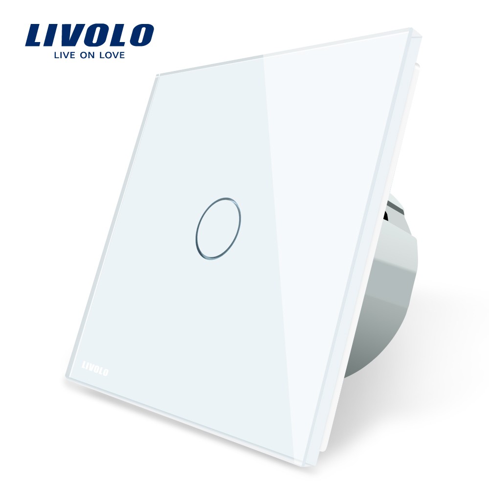 Livolo luxury Wall Touch Sensor Switch EU Standard Light Switch switch power Crystal Glass 1Gang 1Way Switch 220 250 C701 1 2 5 in Switches from Lights