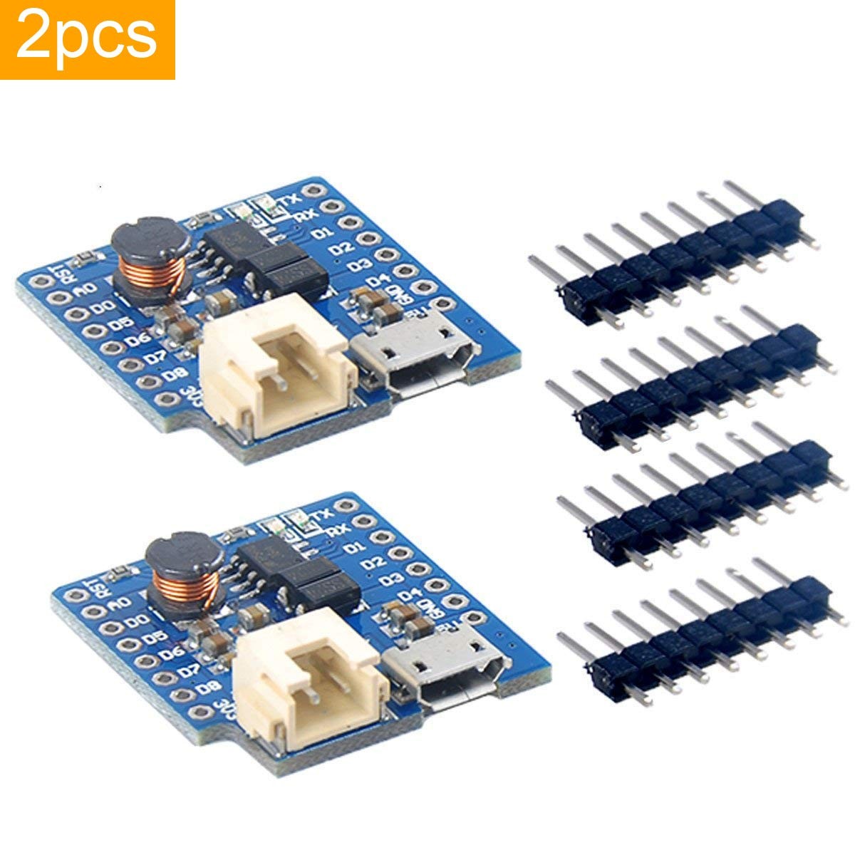 Amazon Makerfocus 2pcs D1 Mini Single Lithium Battery Charging Board 1A D1 Lithium Boost Shield for D1 Mini puters & Accessories