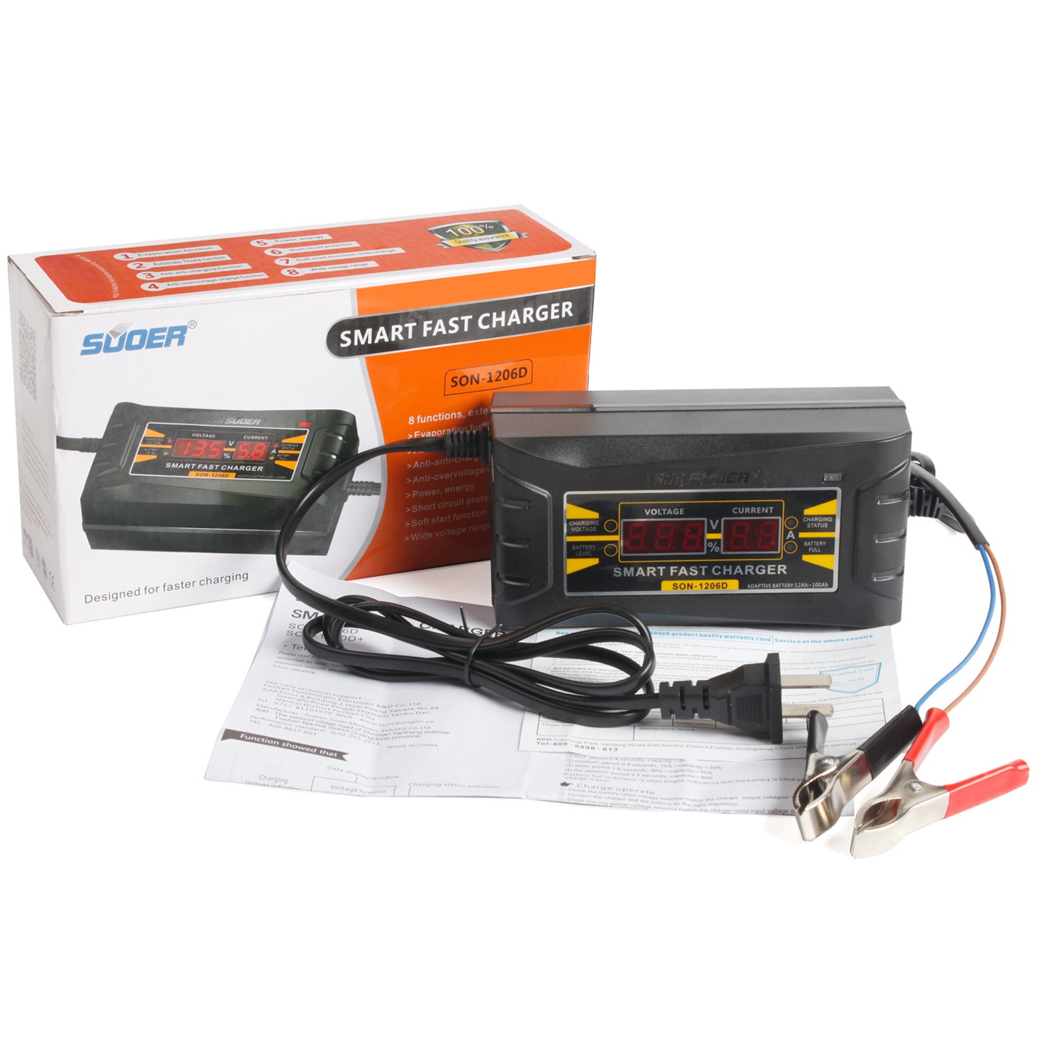 Details about 12V Smart Fast Lead acid Battery Charger for Car Motorcycle LCD Display US Plug