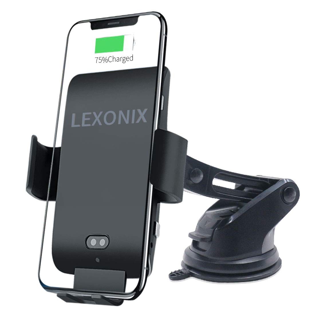 LEXONIX Wireless Car Charger Mount Qi Wireless Car Charger Fast Charging Phone Holder for Car Provides 10w for Samsung Galaxy S10 S10 S9 S9 S8 S8 or