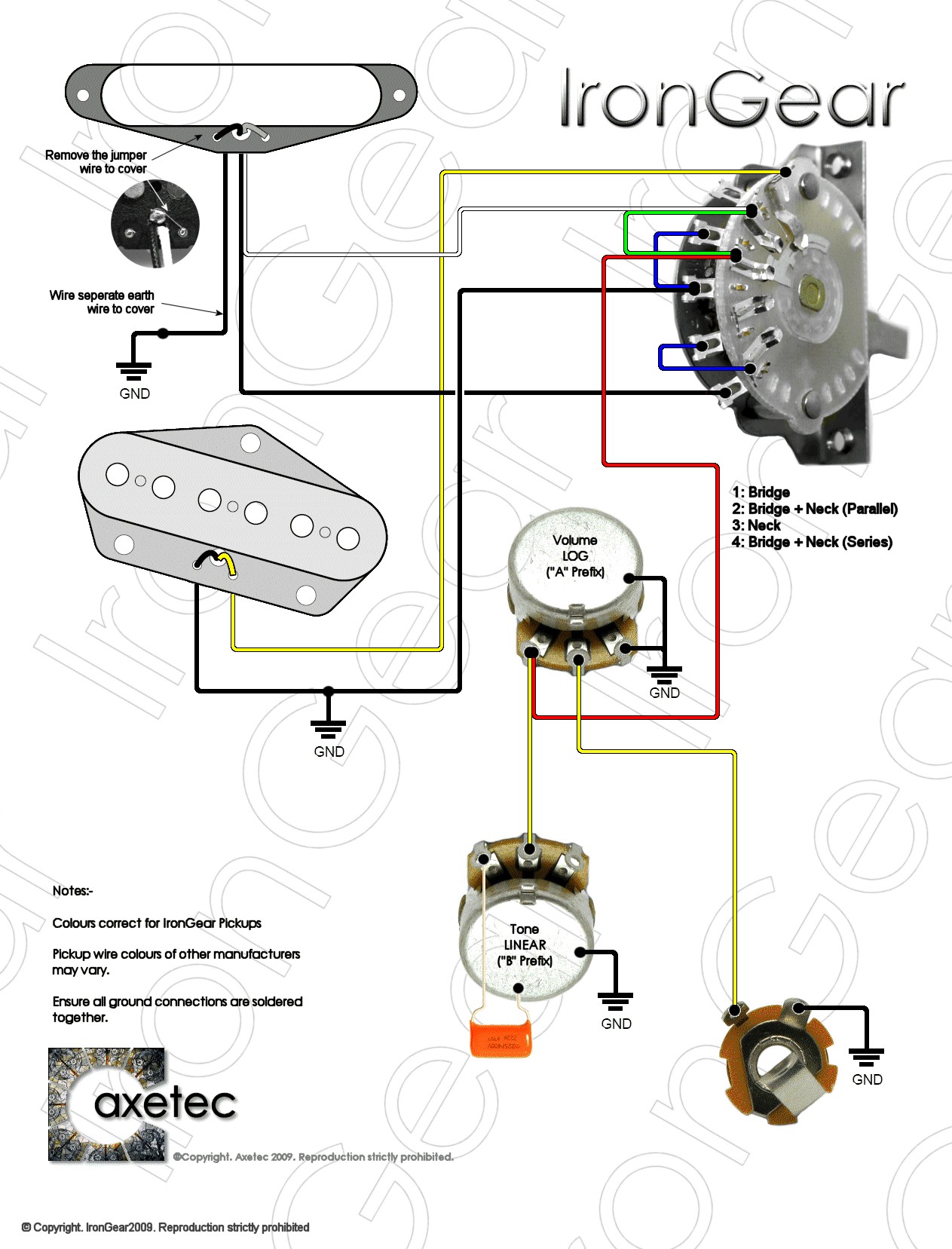 Guitar Parts From Axetec 3 & 4 Position Lever Switches Wiring Diagram For 3 Way Switch Guitar