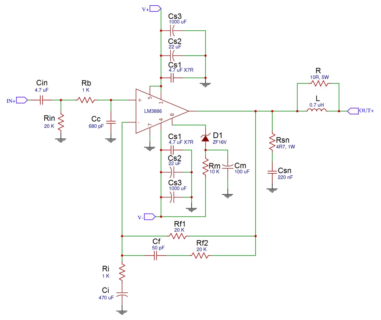 I ll be using the schematic below It s basically the same as the one in the datasheet but with the optional stability ponents included