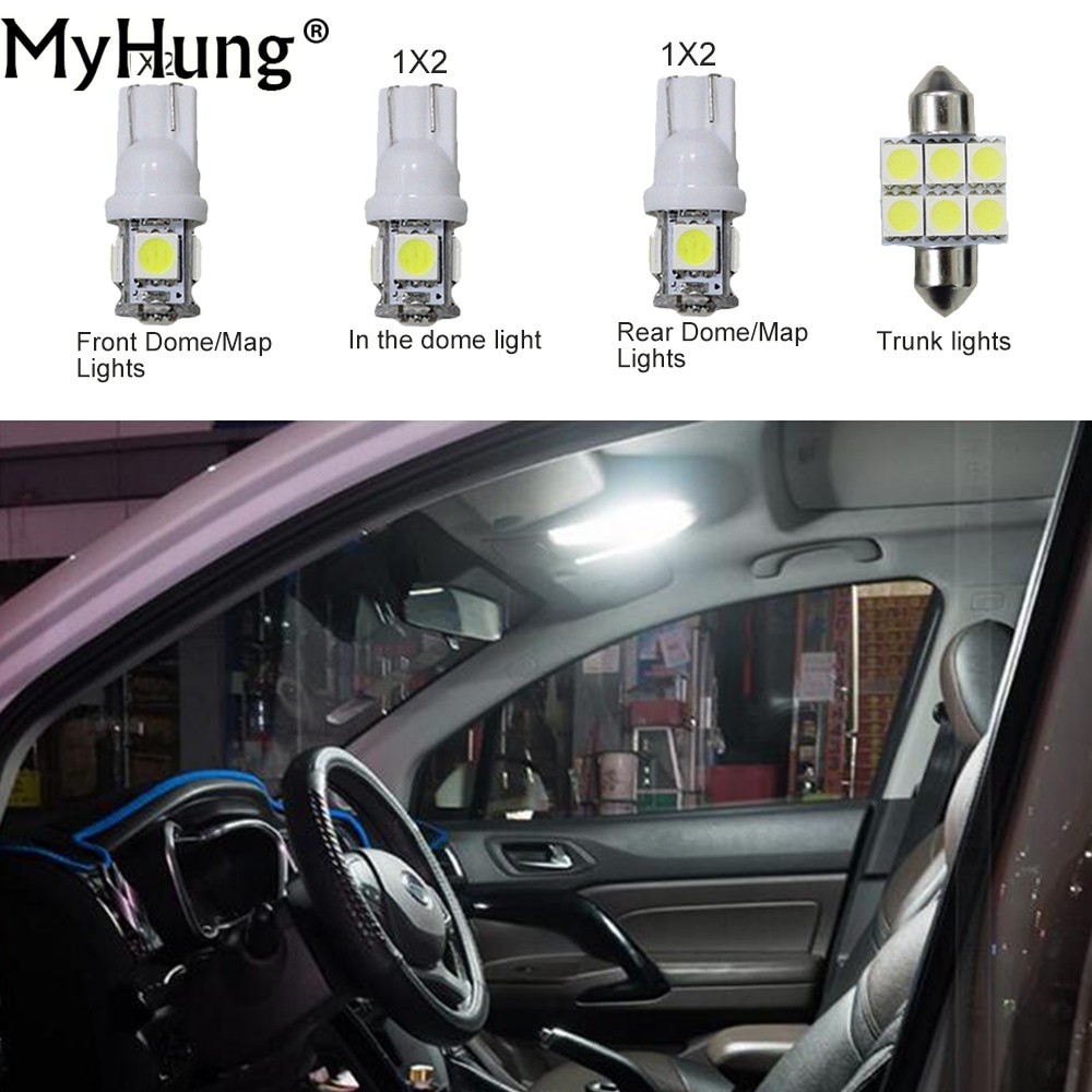 For Toyota Previa ACR50 Convenience Bulbs Car Led Interior Light C10W W5W Replacement Bulbs Headlight Bright White 7PCS Per Set