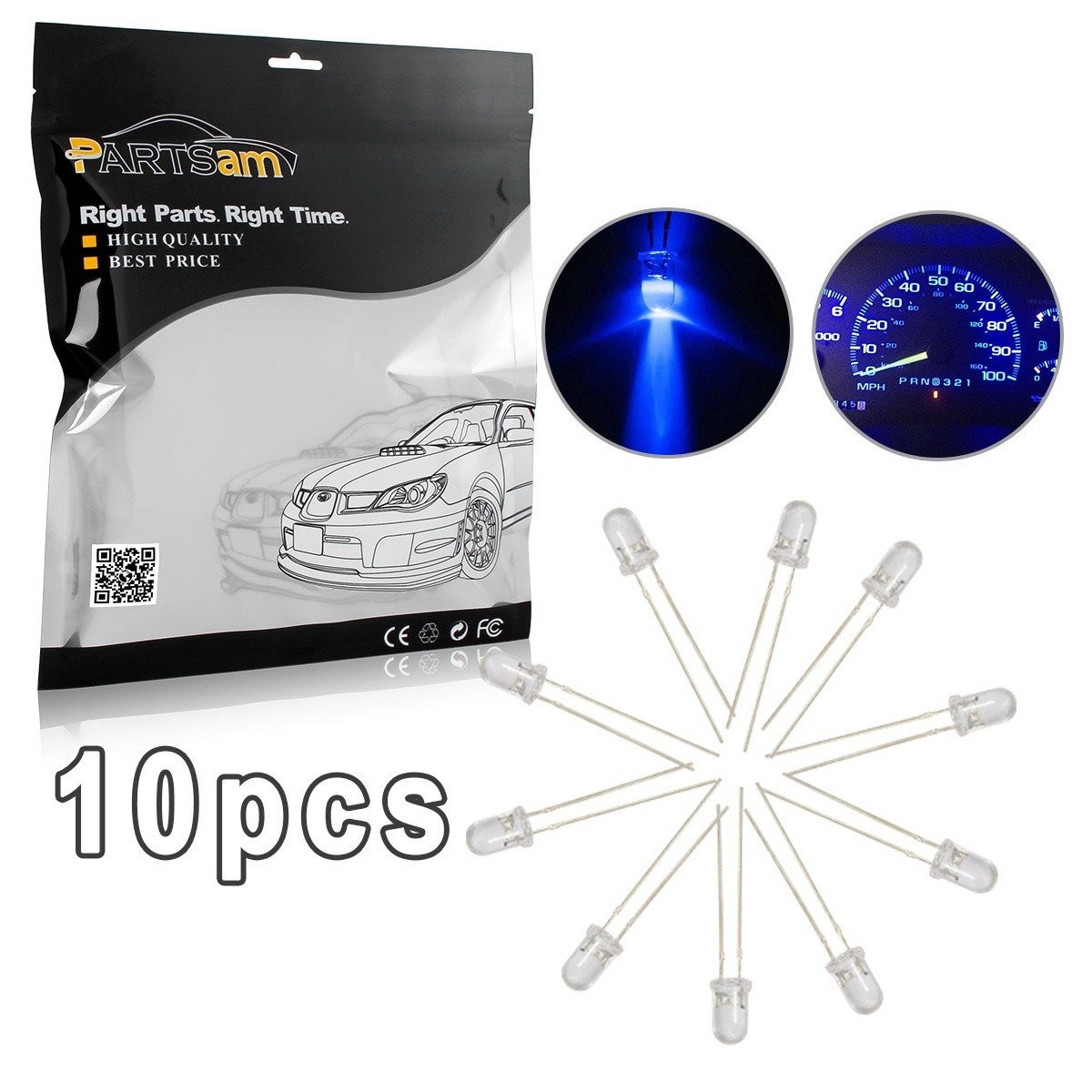 Amazon Partsam 10Pcs Blue 4 7mm Mini LED Bulbs Instrument Cluster Panel Backlight Gauge Lights 12V 95ma Automotive