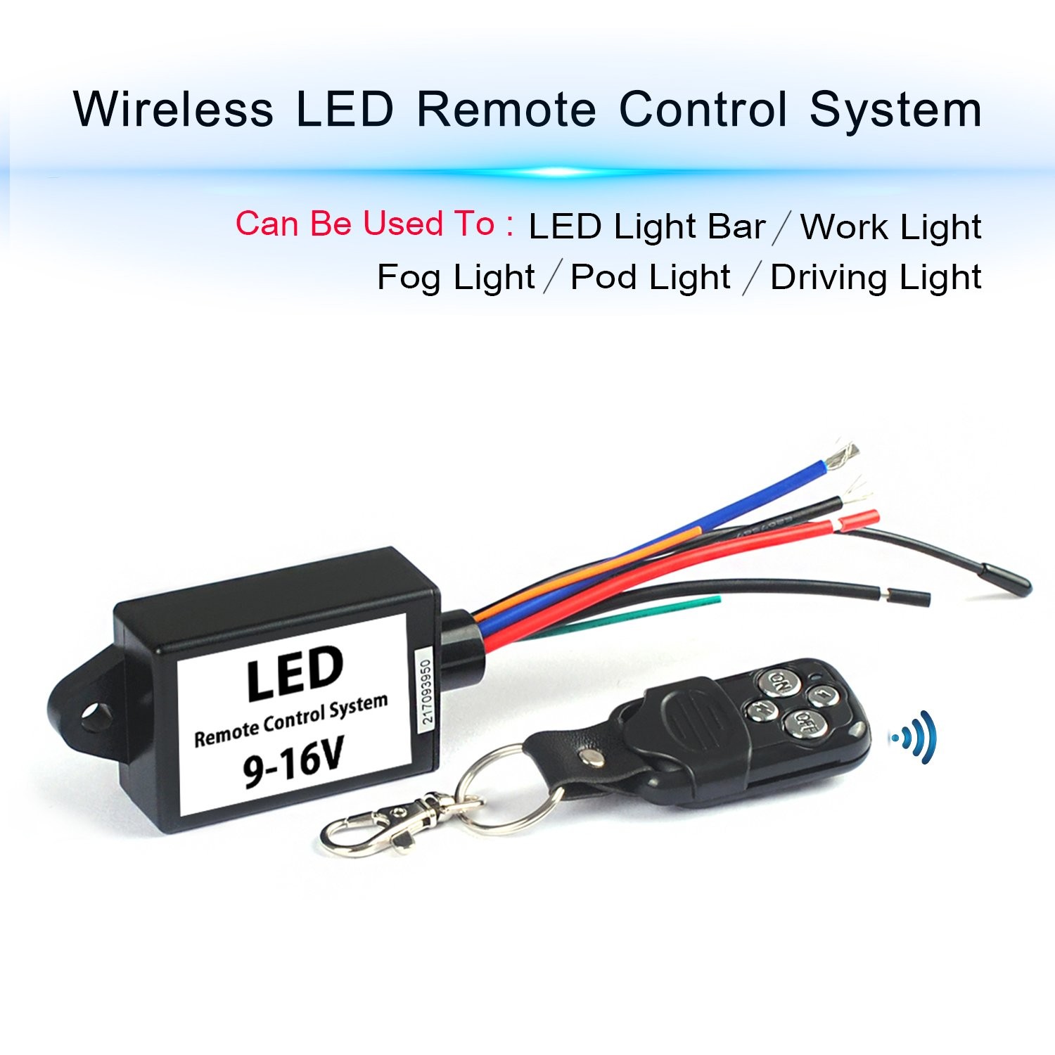 LED Light Bar Remote Wiring Harness Wireless Remote Wiring Harness for LED Light Bar Driving Light Fog Light Pods Light Work Light Supported Current is 30A