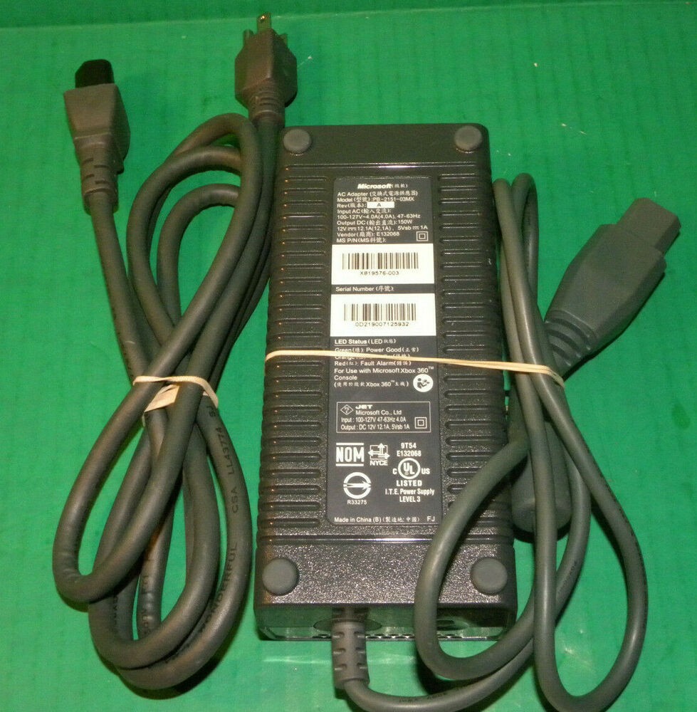 Details about Microsoft XBox 360 Power AC Adapter PB 2151 03MX Jasper Brick 150w Tested 4384